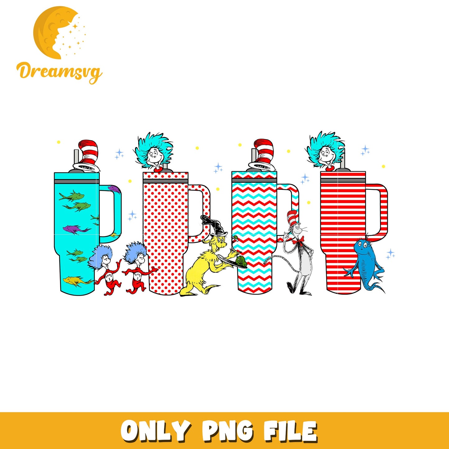 Cat in the Hat Tumbler PNG Design