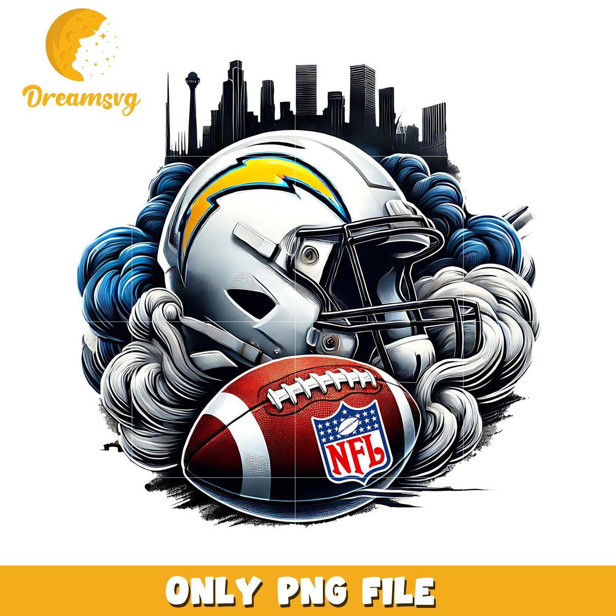 Chargers helmet and ball png, nfl mvp png, nfl helmet png