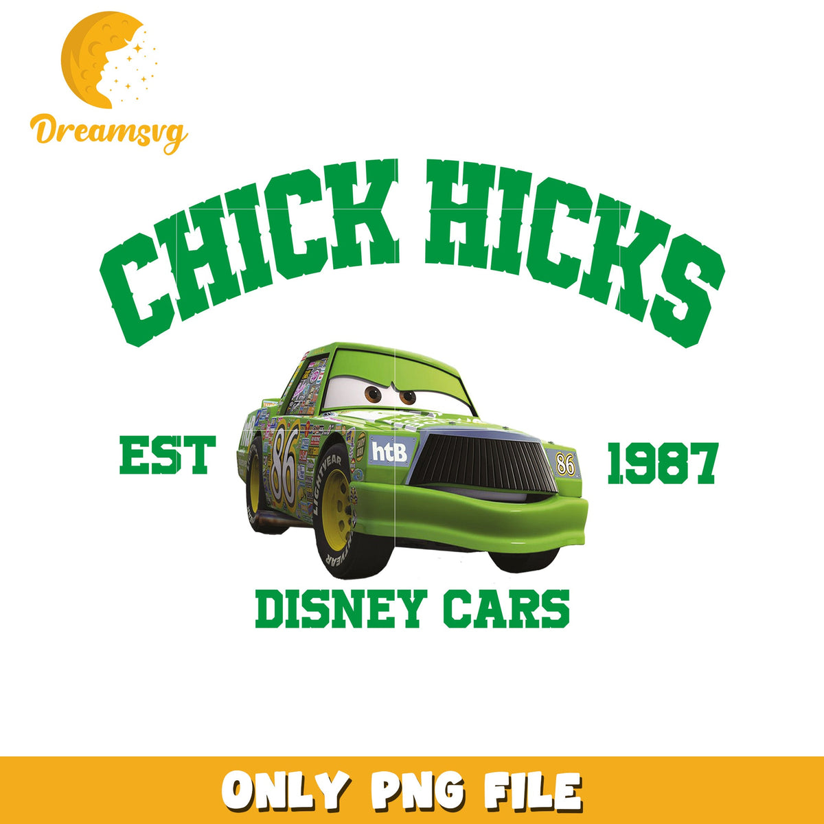 Chick Hicks Disney Cars PNG File for Kids Room Decor