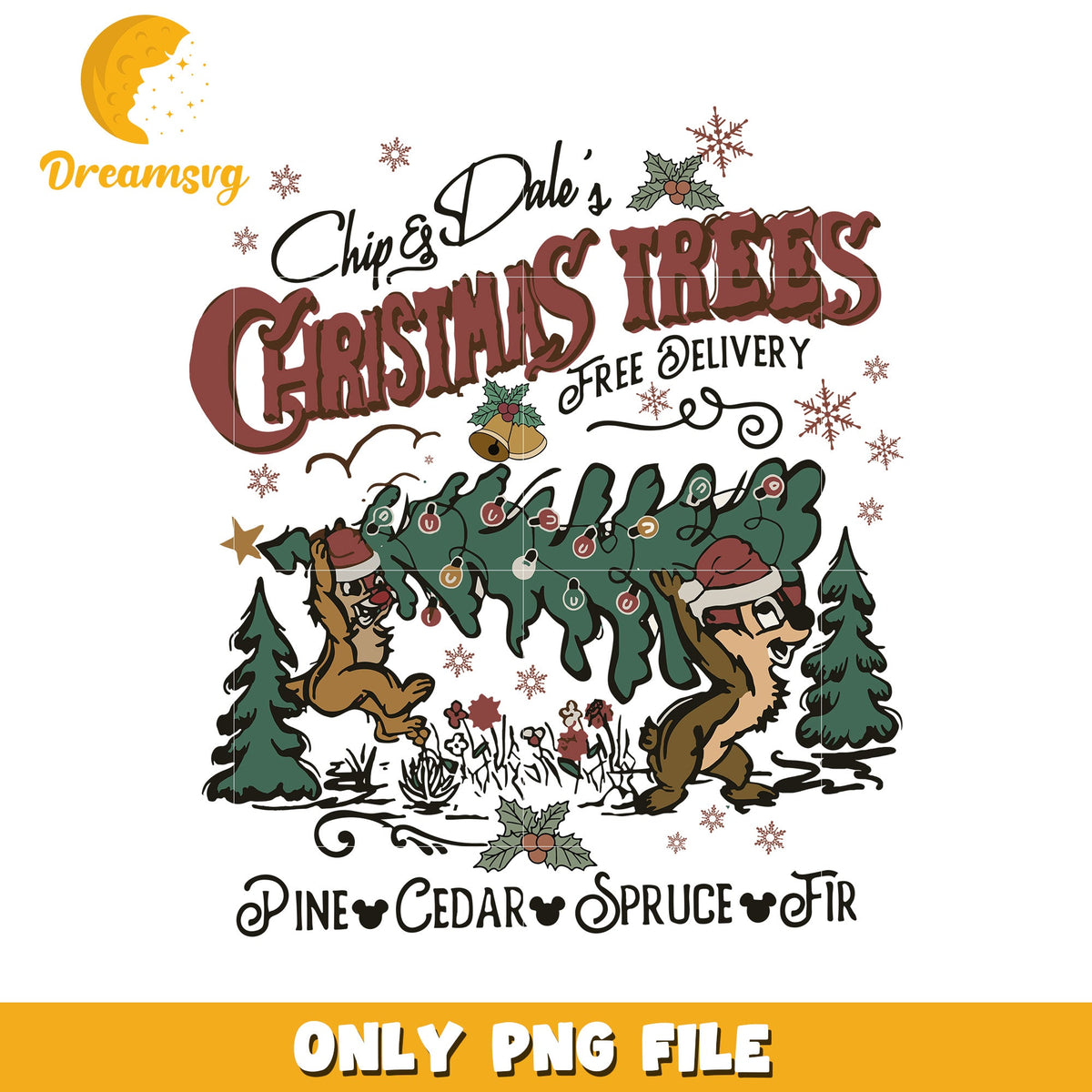 Chip and dale png, disney celebration png, christmas dream png