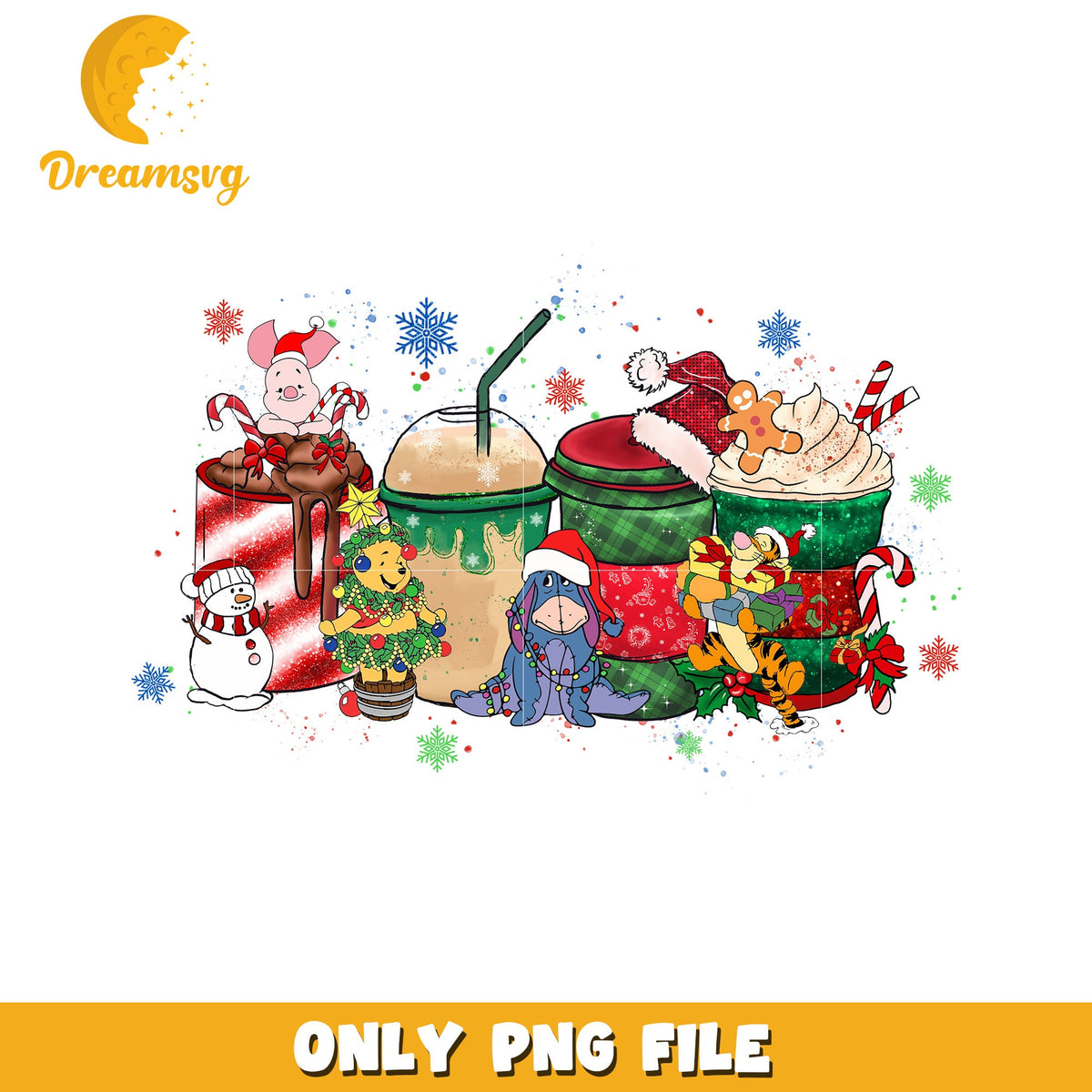 Christmas pooh png, disney christmas art png, disney festive mood png