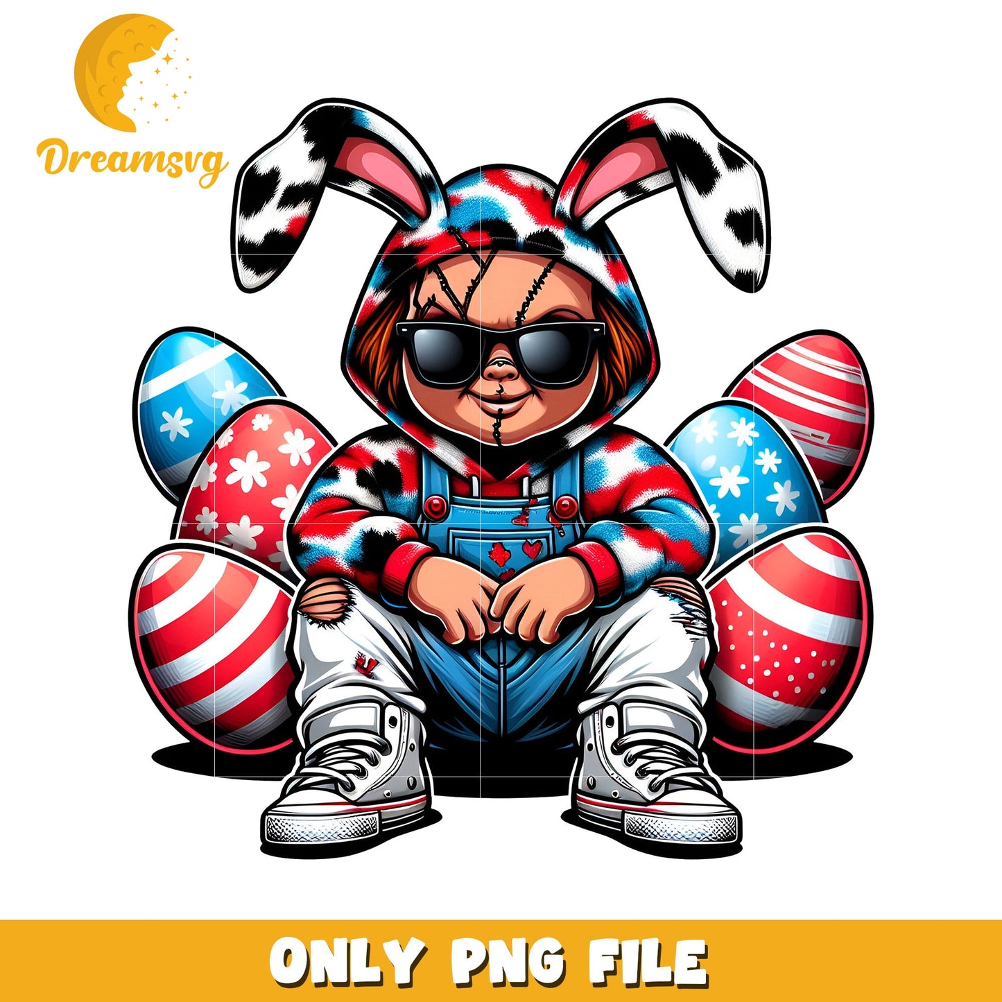Chucky Easter Bunny PNG Patriotic Holiday Design