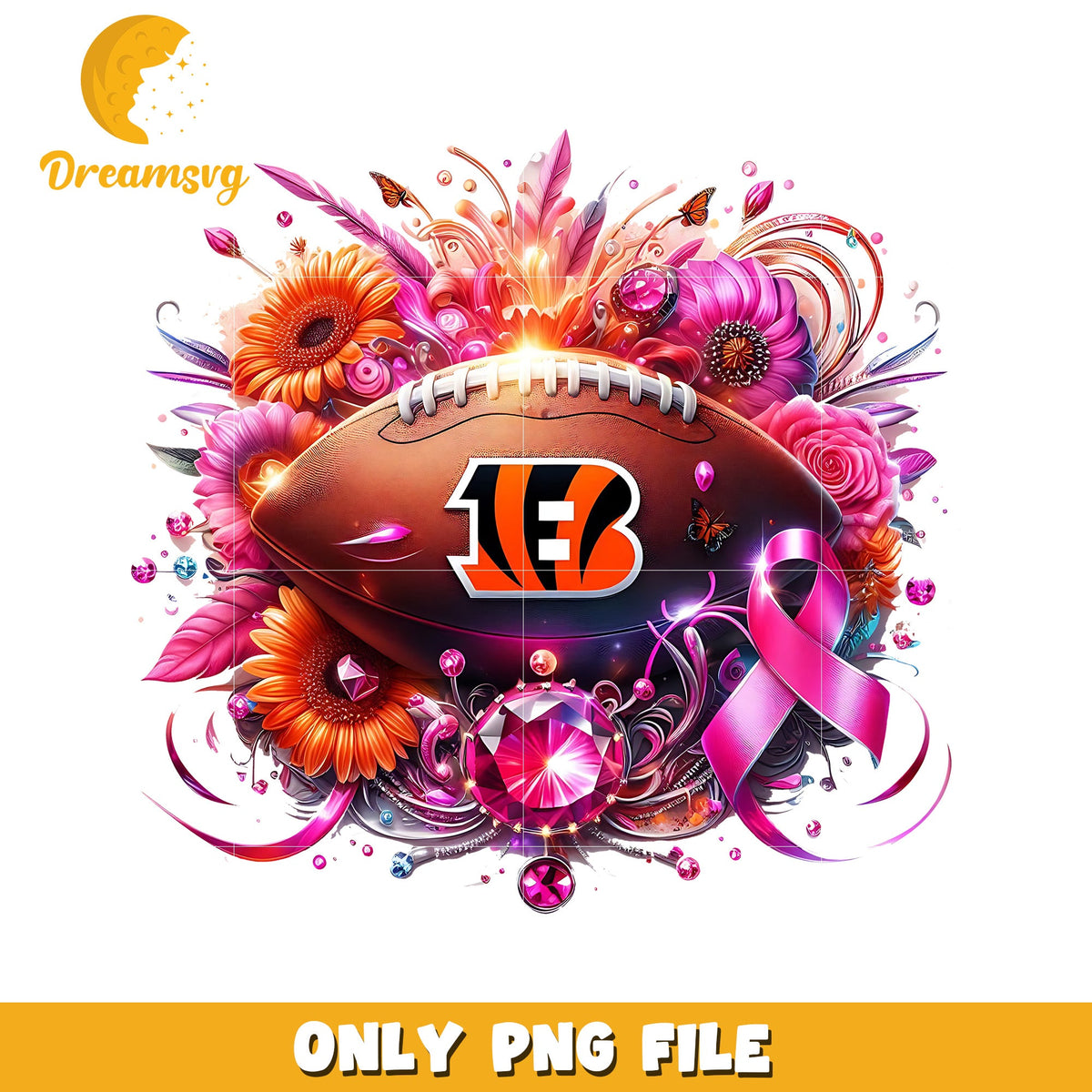 Cincinnati bengals flowers png, nfl football png, nfl playoffs png