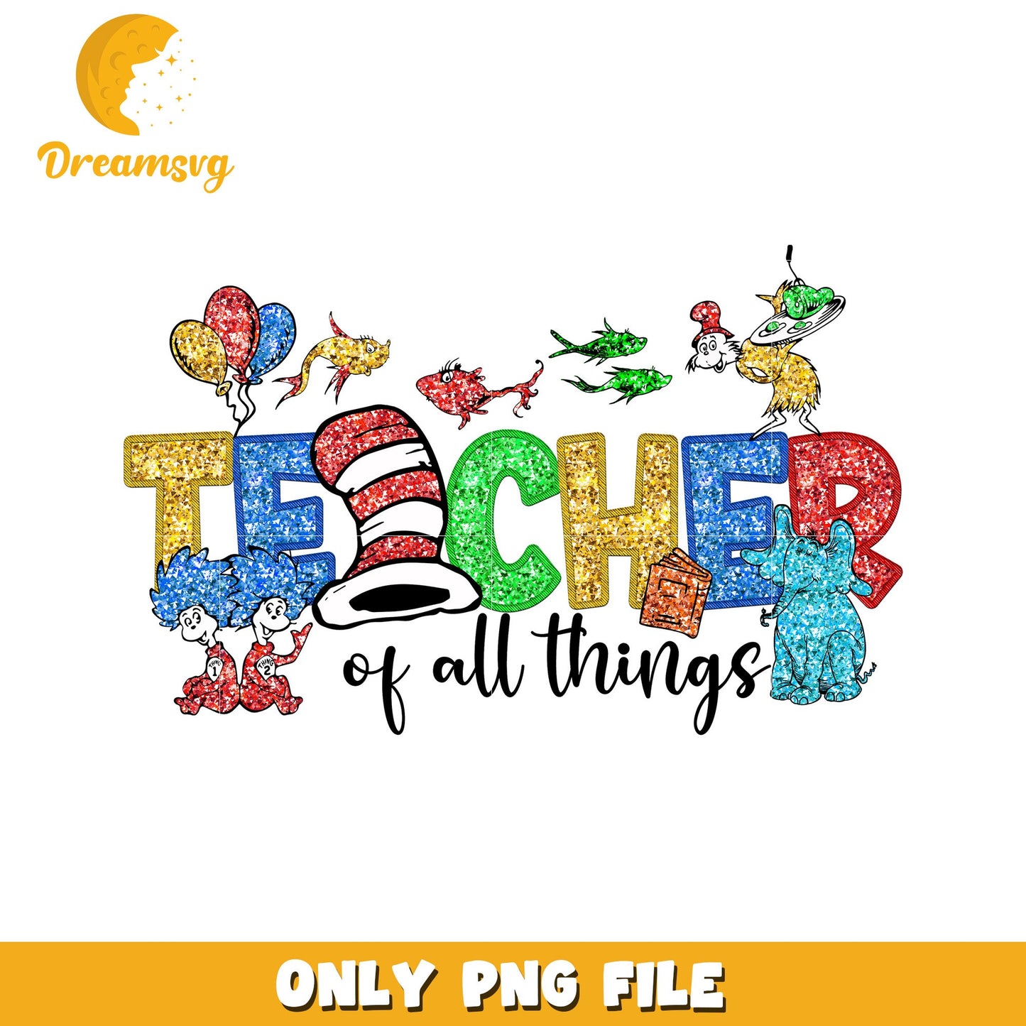 Colorful Teacher of All Things PNG Design for Educators