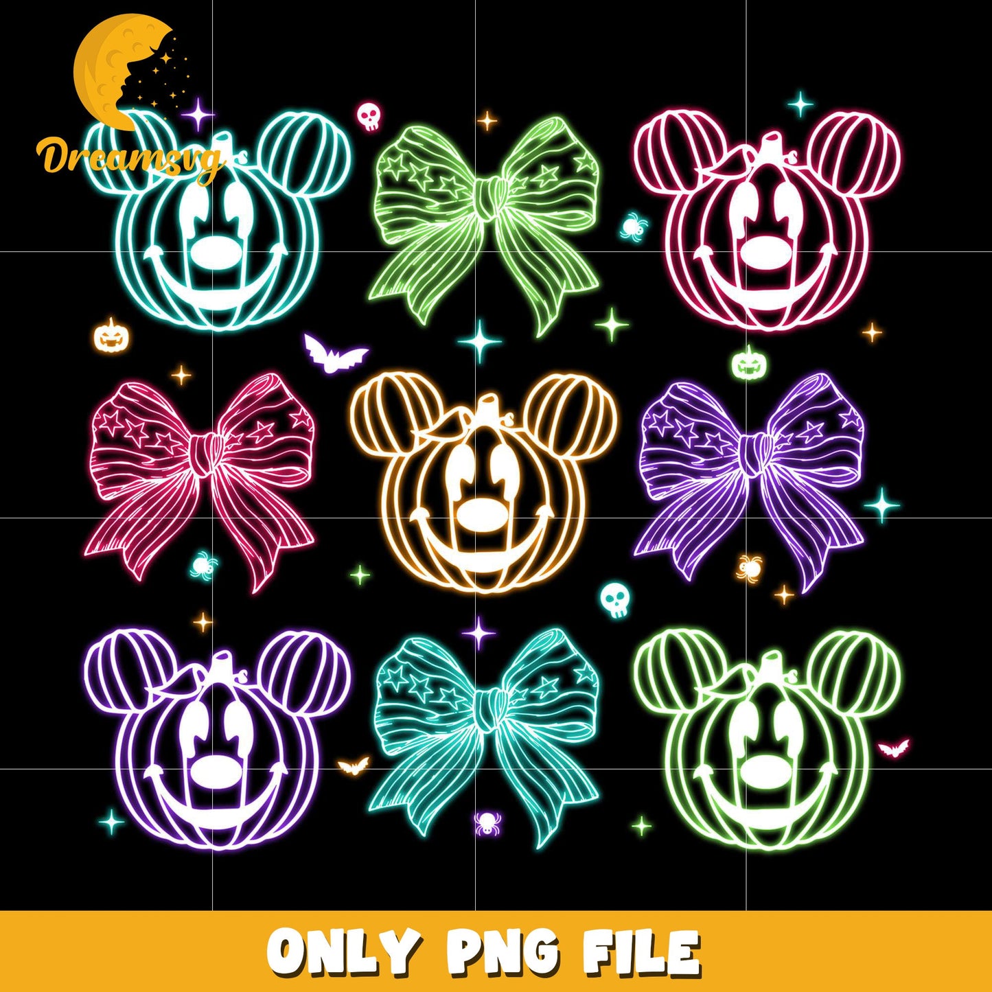 Colorful mickey pumpkin png, halloween wallpaper png, halloween decorations png