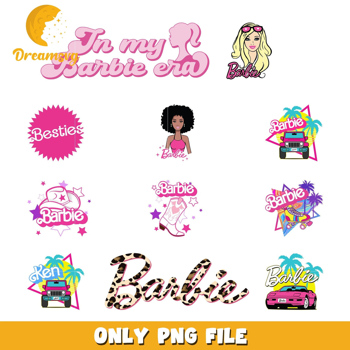 In my Barbie era bundle png, barbie dream house png, barbie dolls png