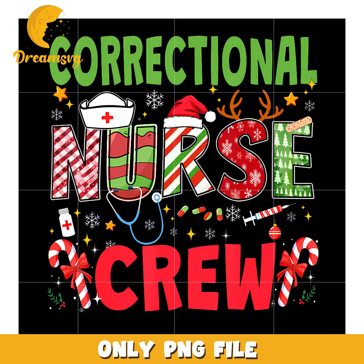 Correctional Nurse Christmas Crew png, funny jokes png, holiday png