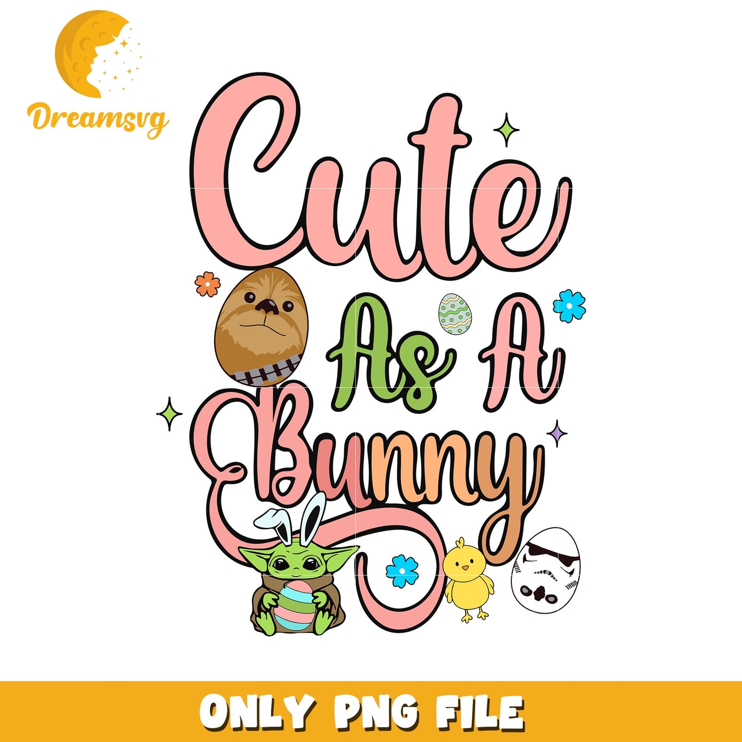 Cute As A Bunny Easter PNG Design for Kids and Fans