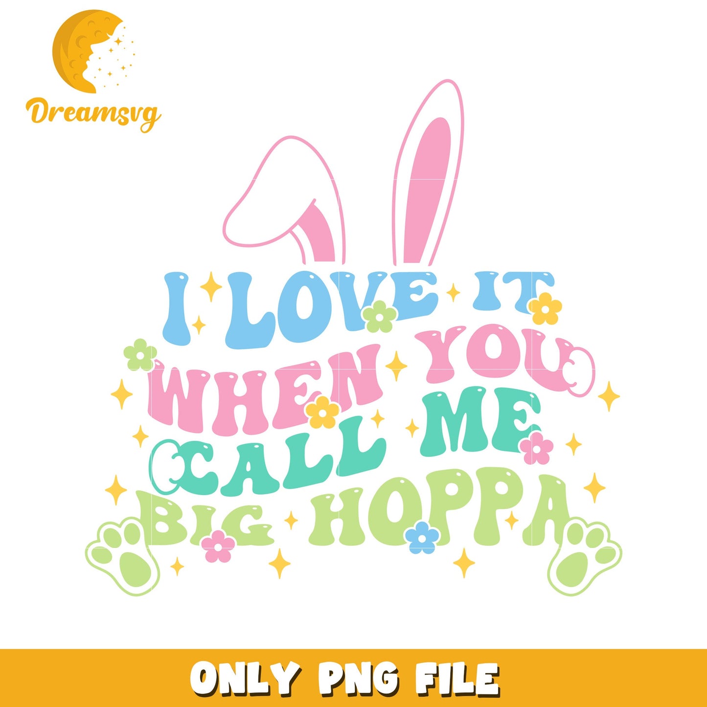 Cute Big Hoppa Bunny Art PNG for Easter Celebrations