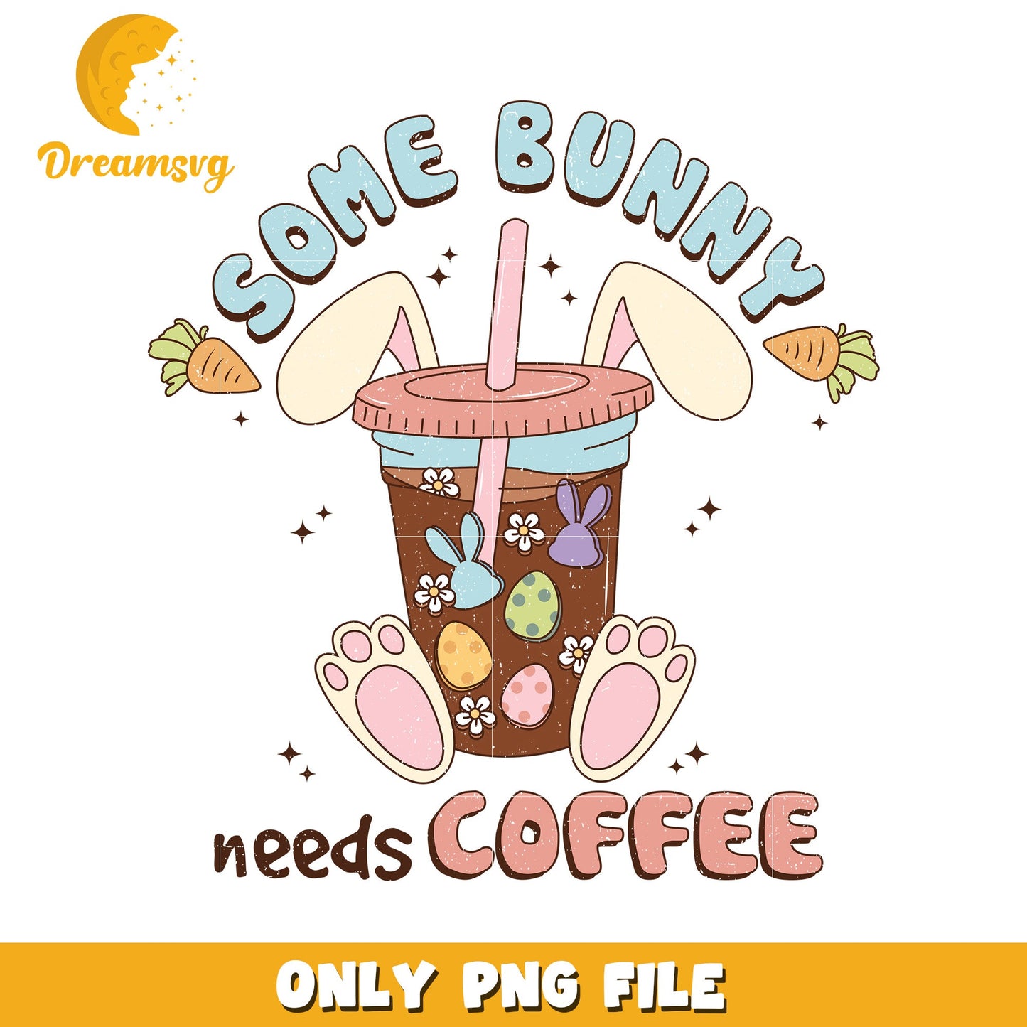 Cute Bunny Coffee PNG Design for Spring Vibes and Fun