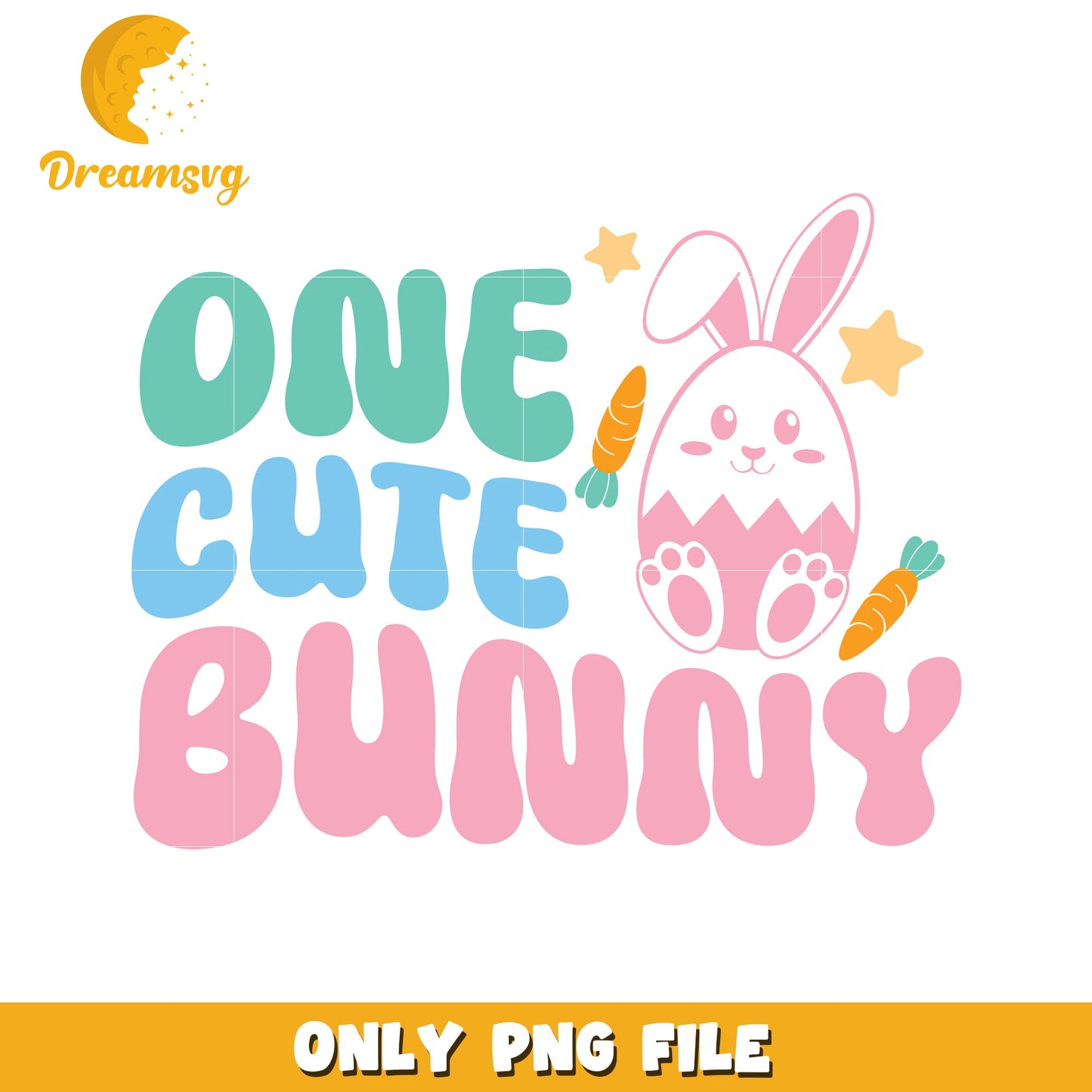 Cute Bunny Easter Graphic Design PNG for Kids Crafts