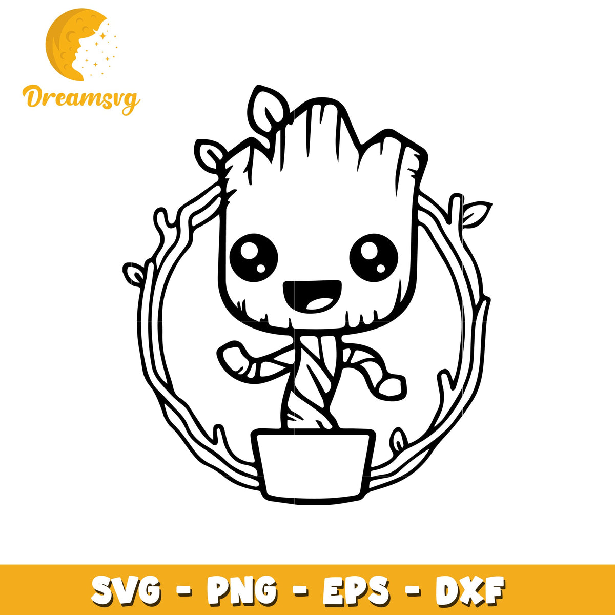 Cute Cartoon Tree Character SVG File for Crafting Fun