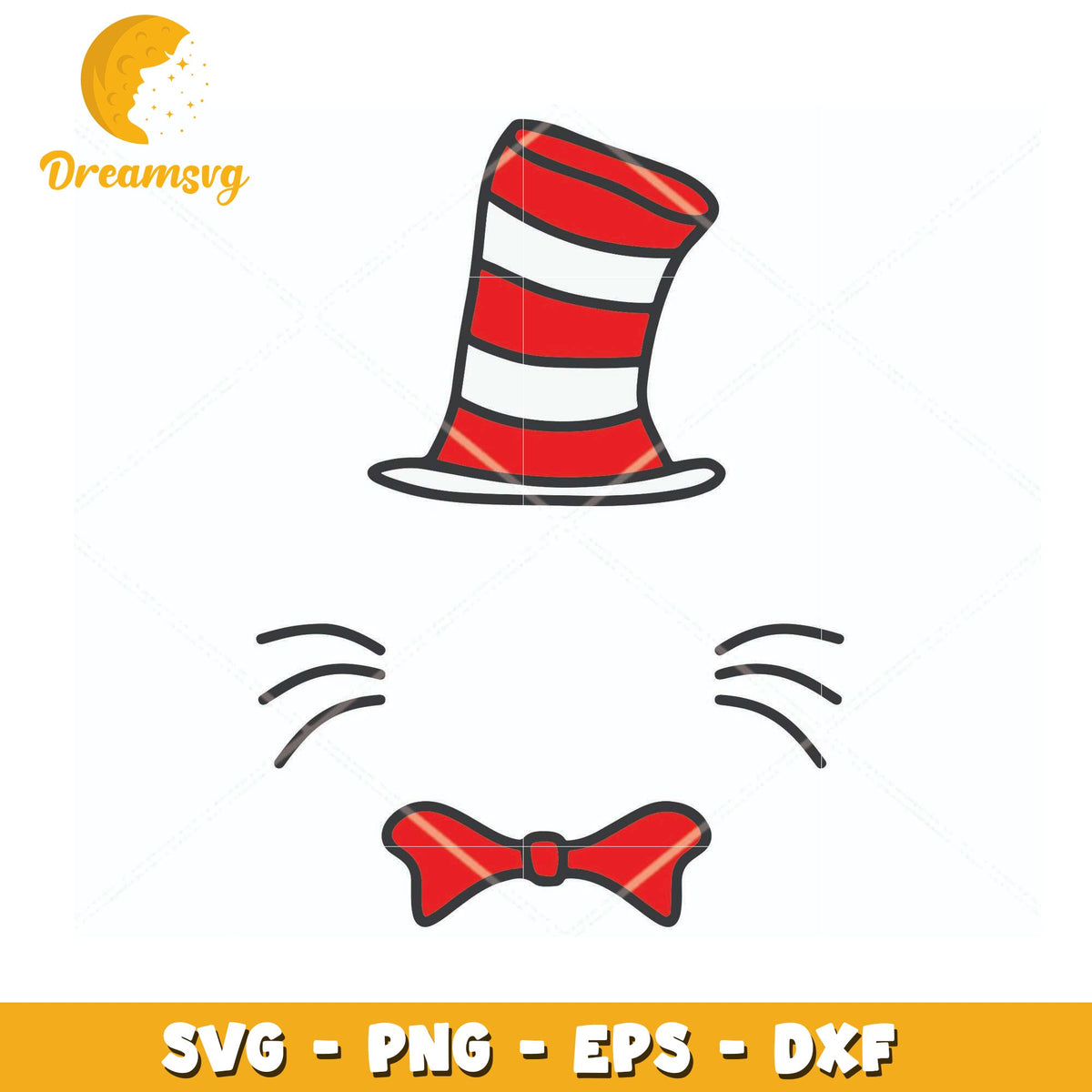 Cute Cat in a Hat with Bow Tie SVG for Fun Designs and Crafts