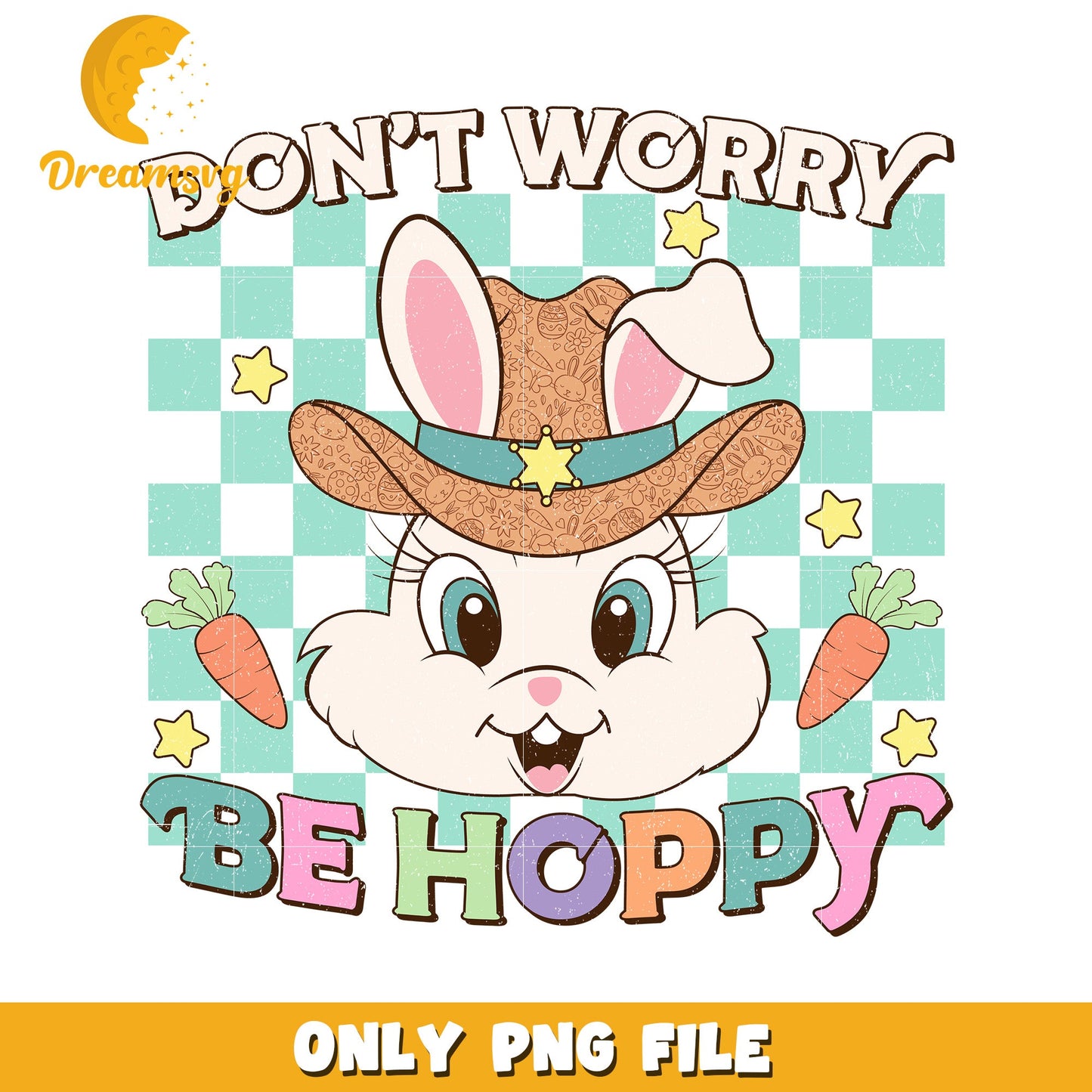 Cute Easter Bunny Cowboy PNG Design