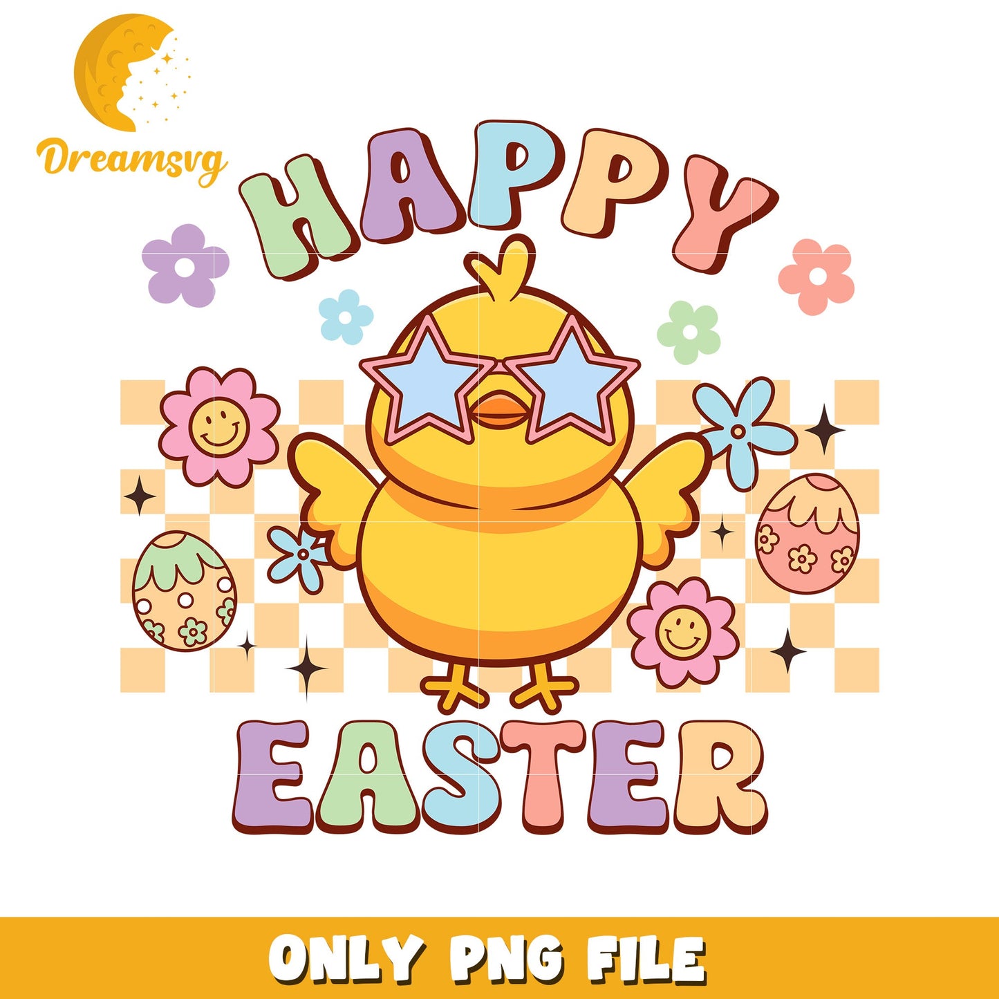 Cute Easter Chick Happy Easter PNG File for Kids Fun