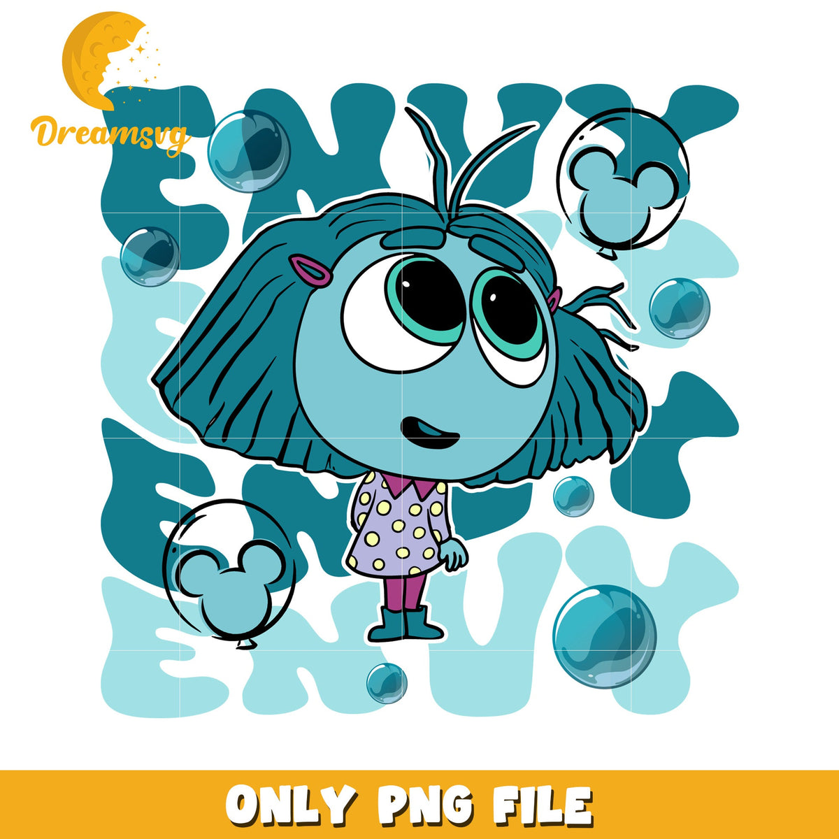 Cute Girl Bubbles PNG Design