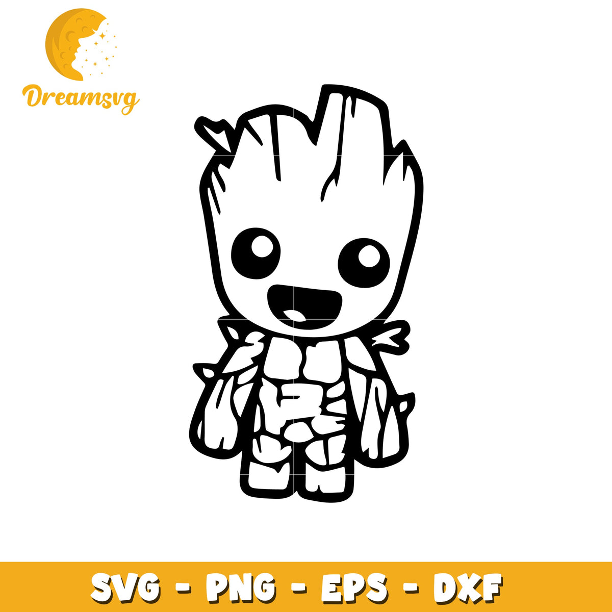 Cute Groot Character SVG File for Creative Projects