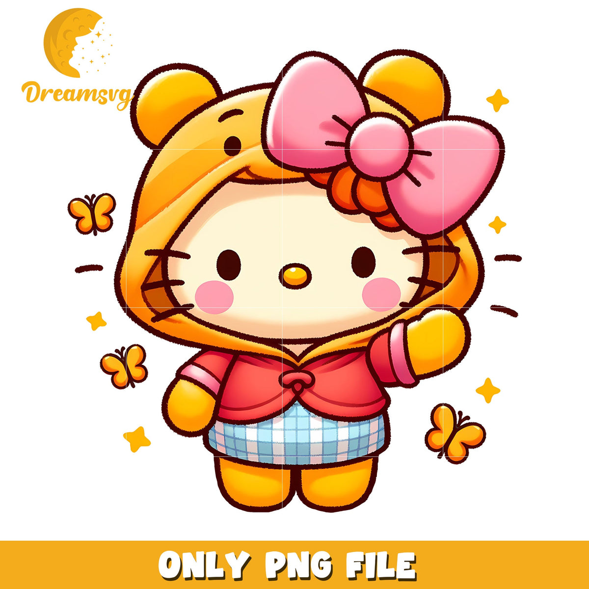 Cute Hello Kitty PNG Bear Costume