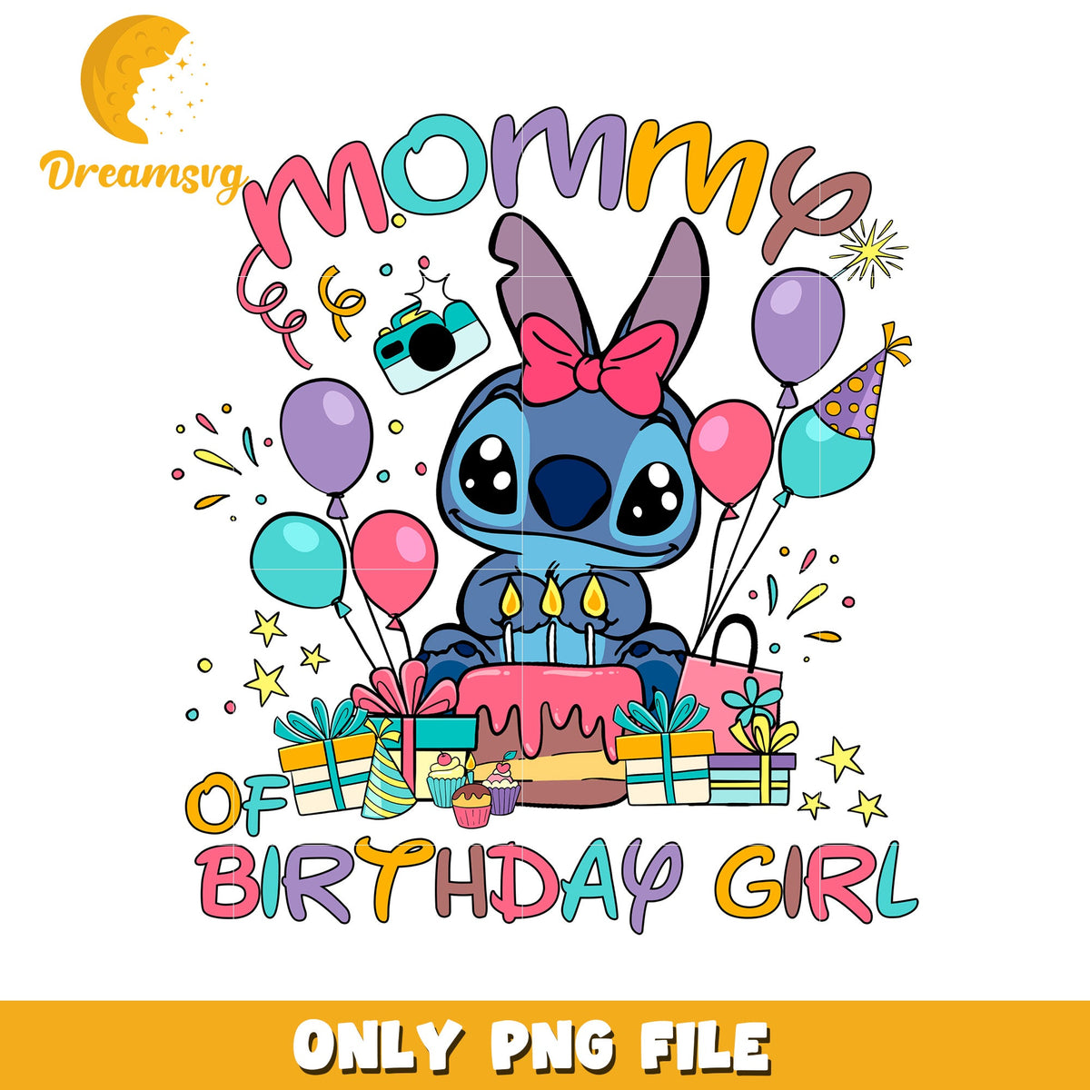 Cute Mommy of Birthday Girl PNG Design for Celebrations