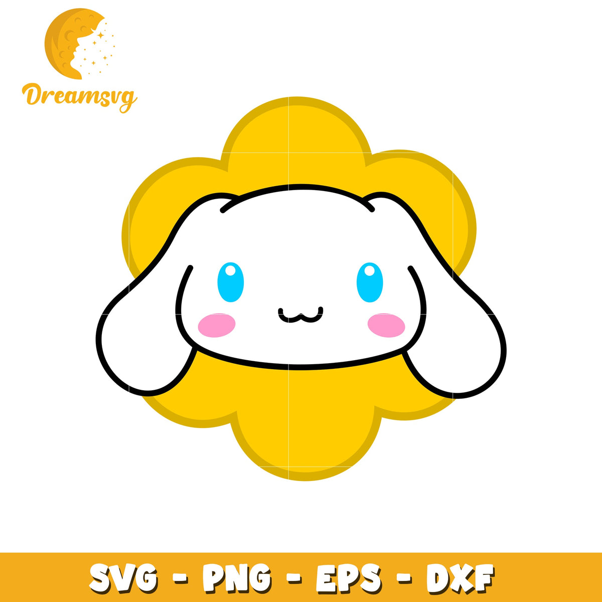 Cute Puppy Flower SVG PNG EPS DXF Cut File