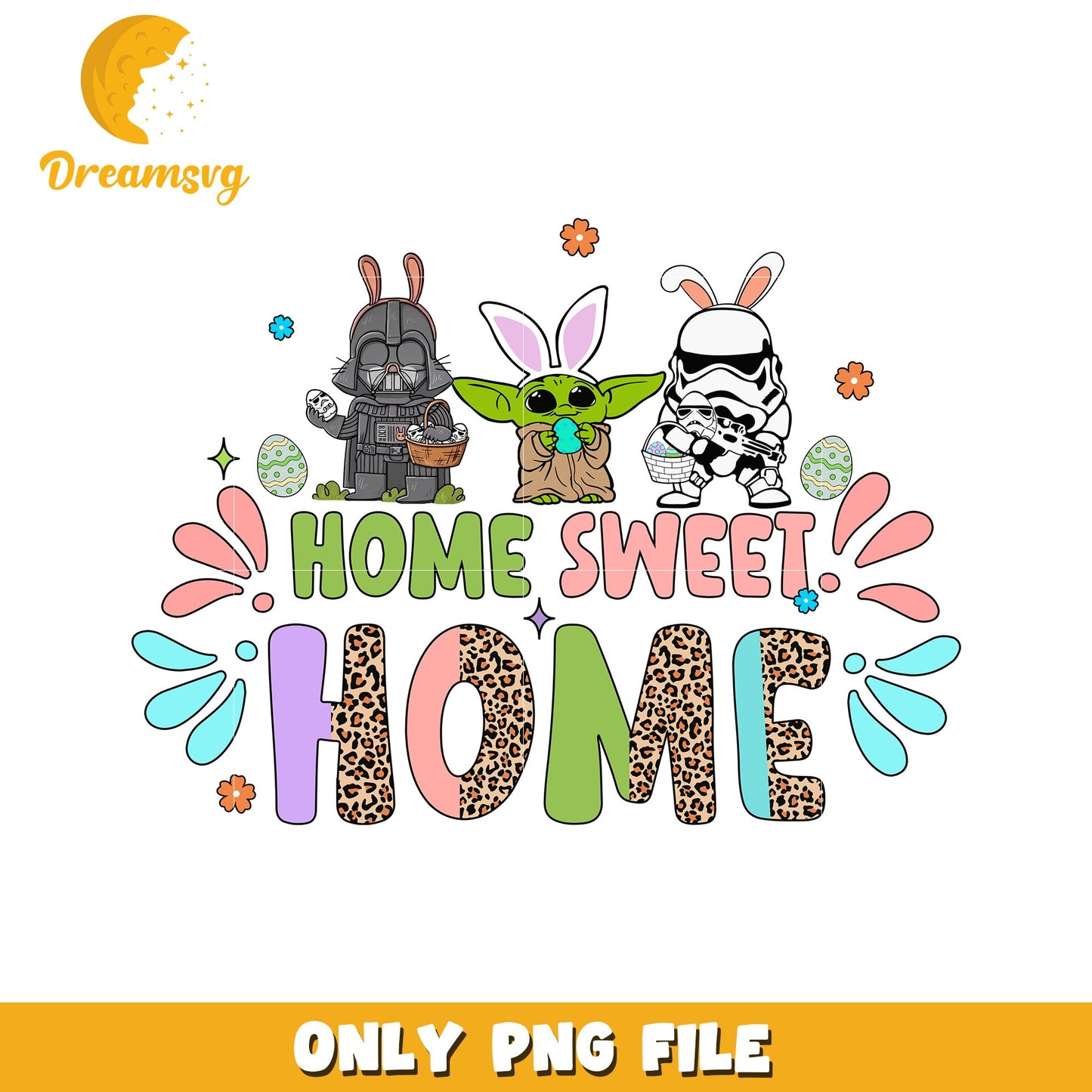 Cute Star Wars Themed Home Sweet Home PNG Art Design