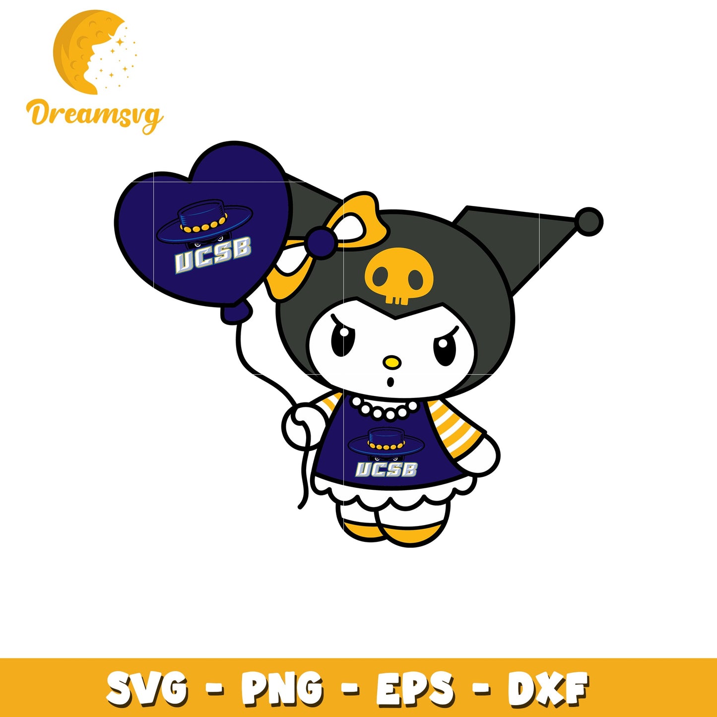 Cute UCSB Character with Balloon SVG Design File