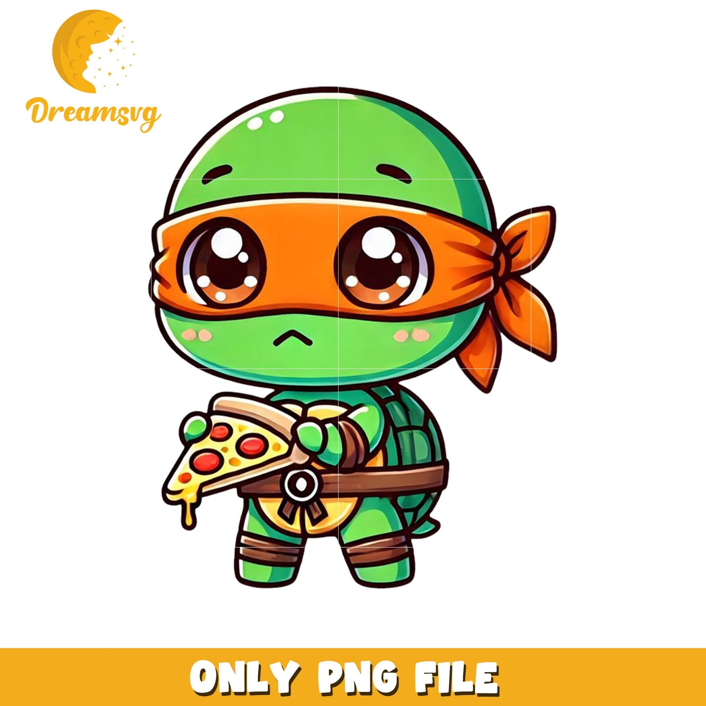 Cute chibi michelangelo png, ninja turtles png, funny turtles cartoon png