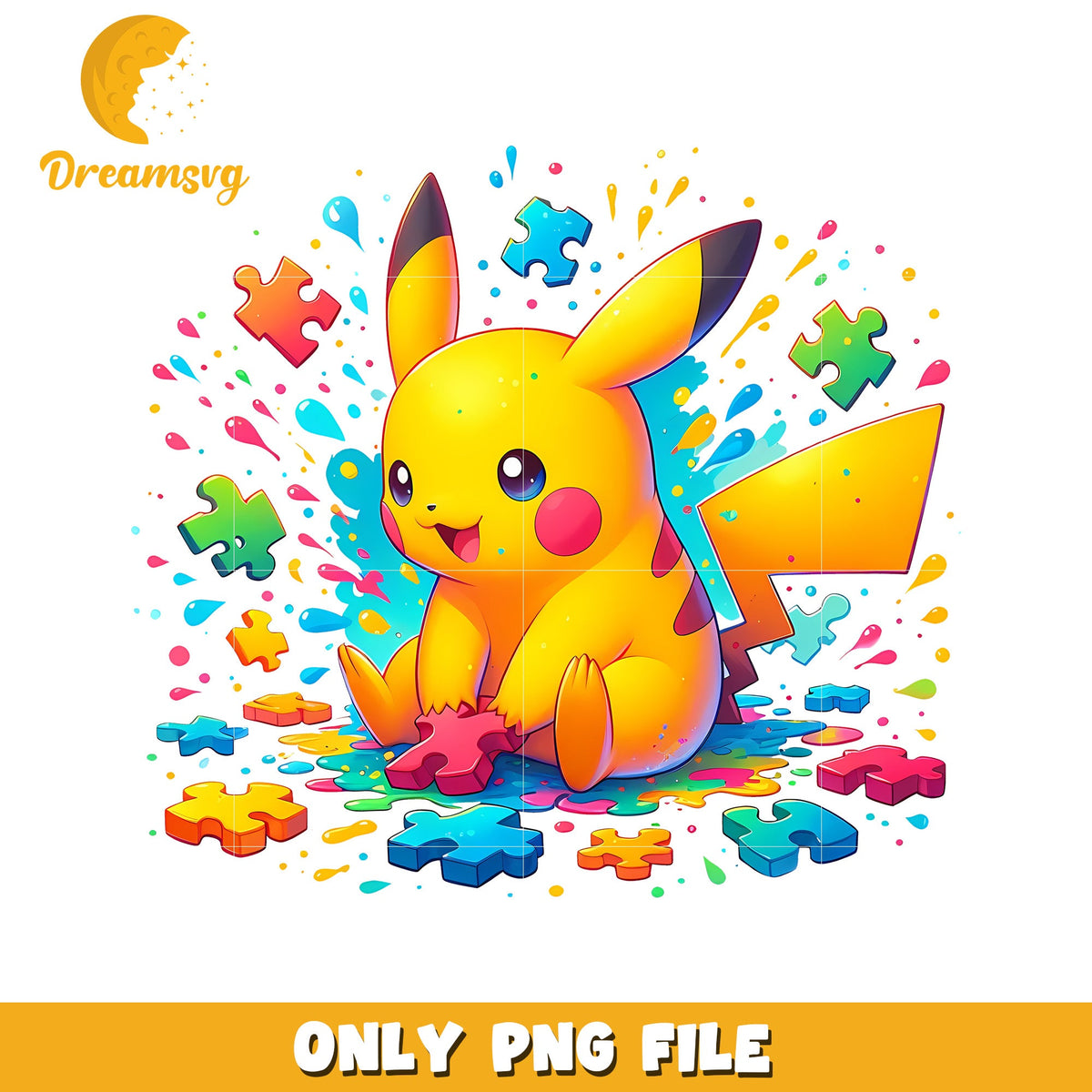 Cute pikachu autism png, autism awareness png, pokemon png