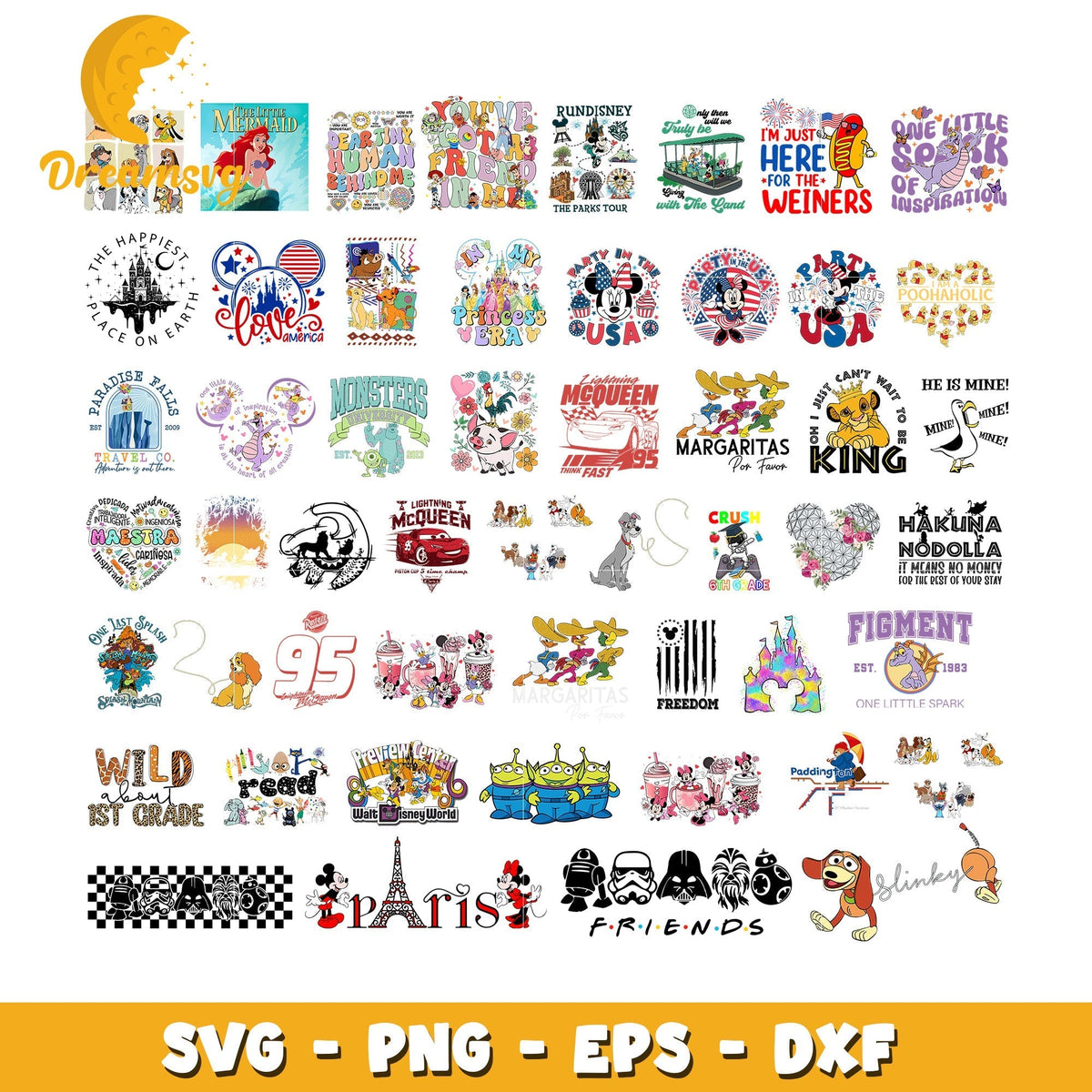 Disney characters logo design bundle svg, disney character svg