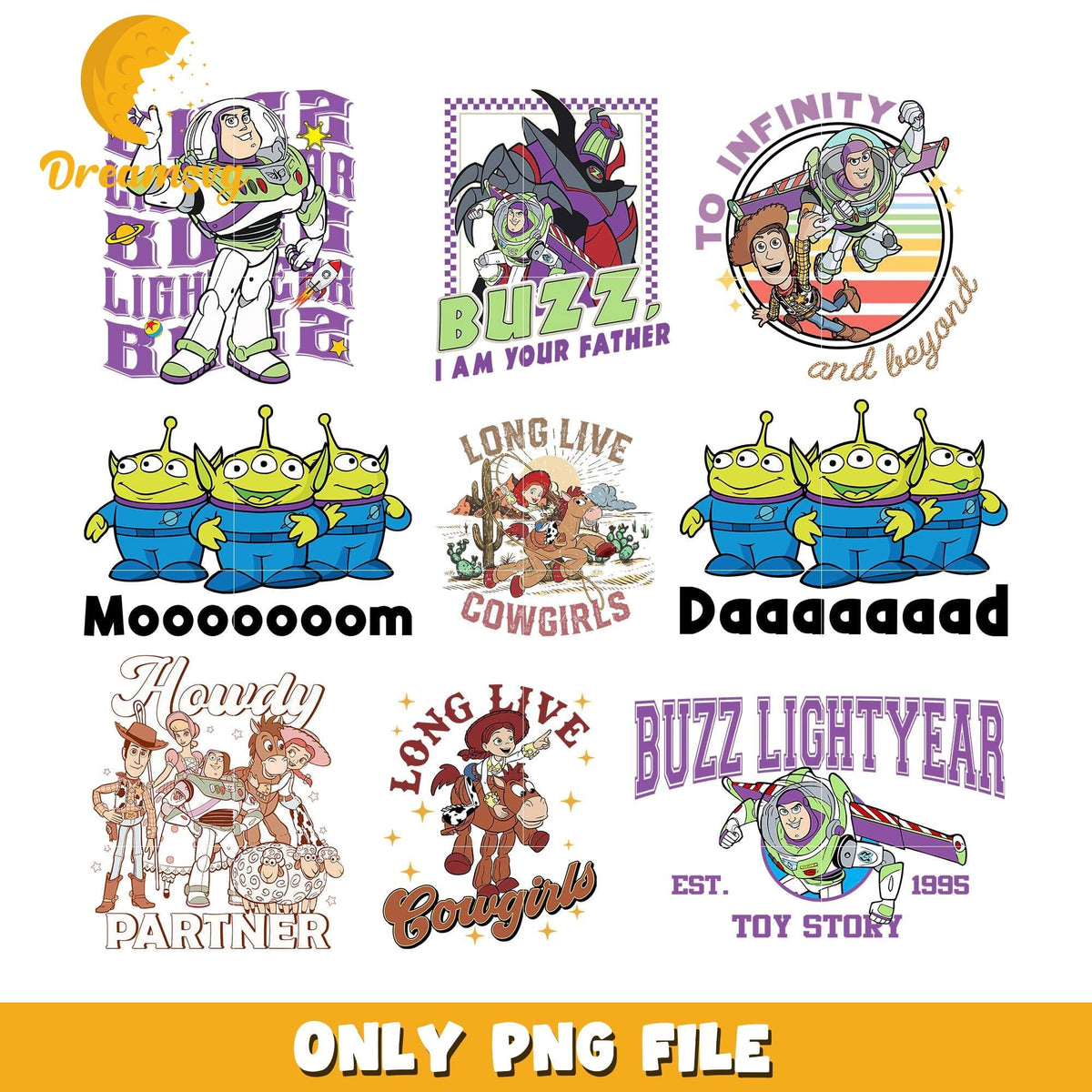 Buzz lightyear est 1995 bundle png, to infinity and beyond png