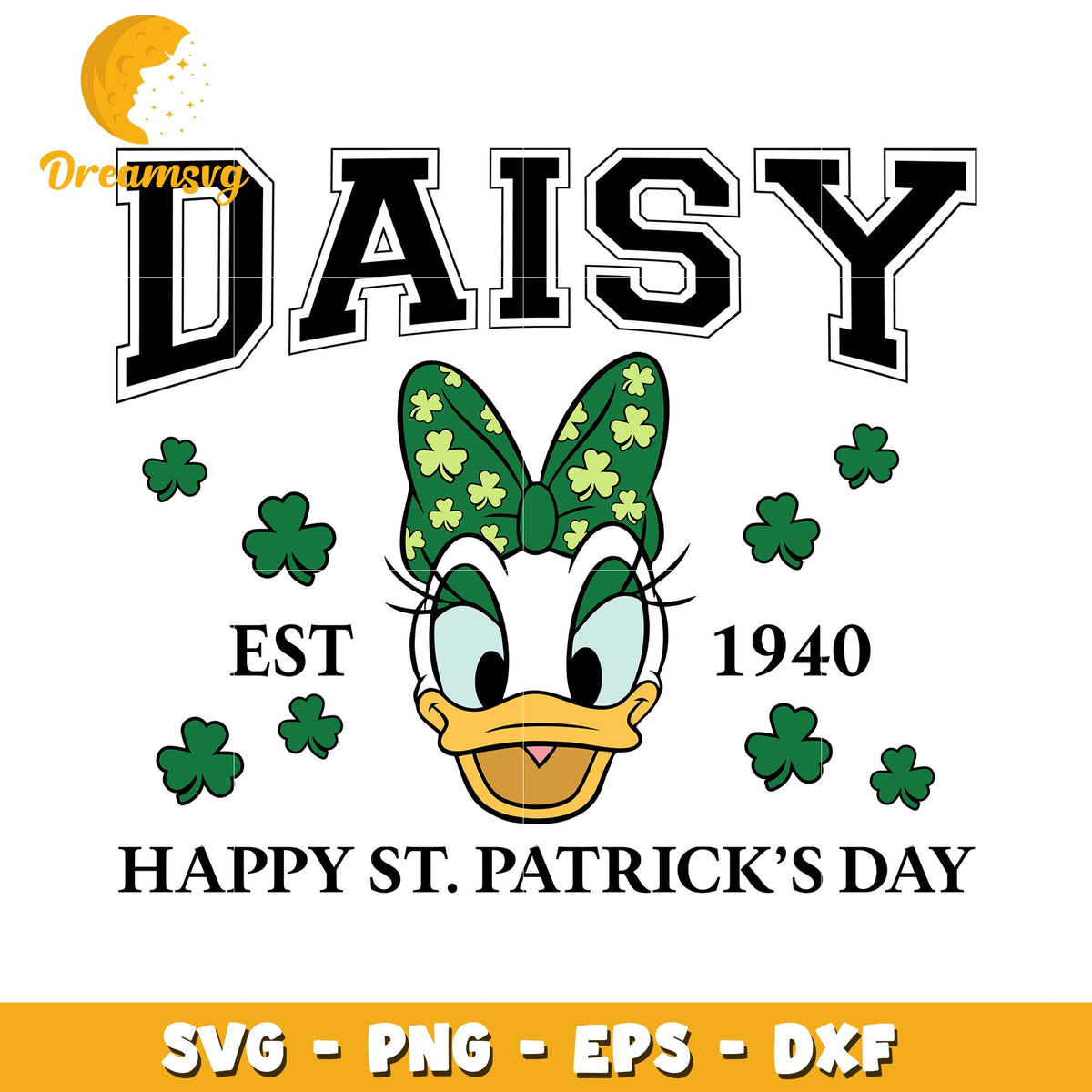 Daisy Duck Happy St Patricks Day SVG Design for Celebrations