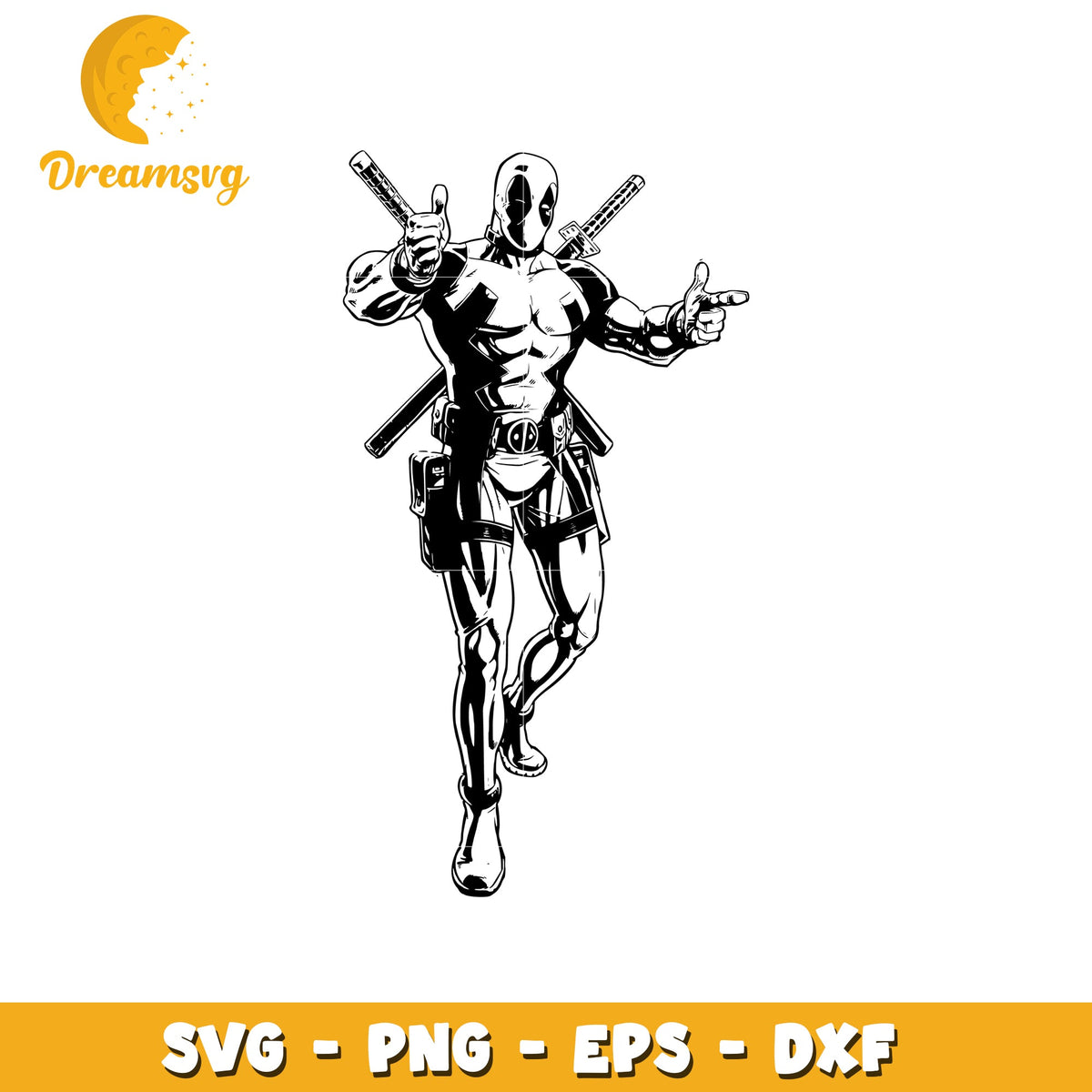 Deadpool Action Pose SVG Graphic for Crafting Projects