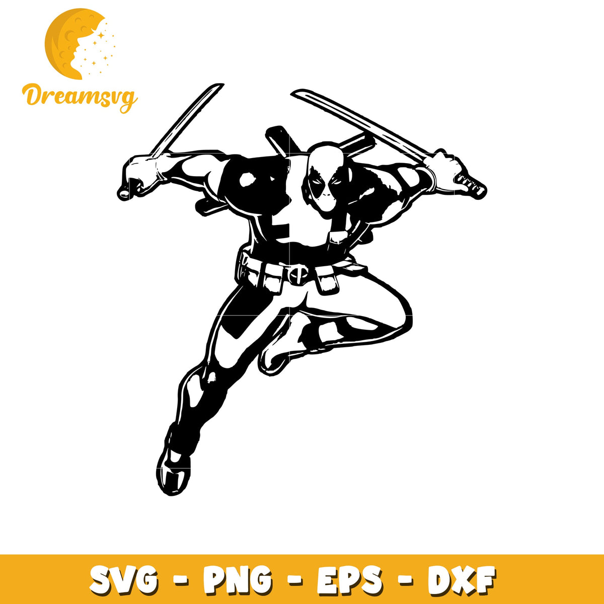 Deadpool Character SVG Clipart for Graphic Design Use