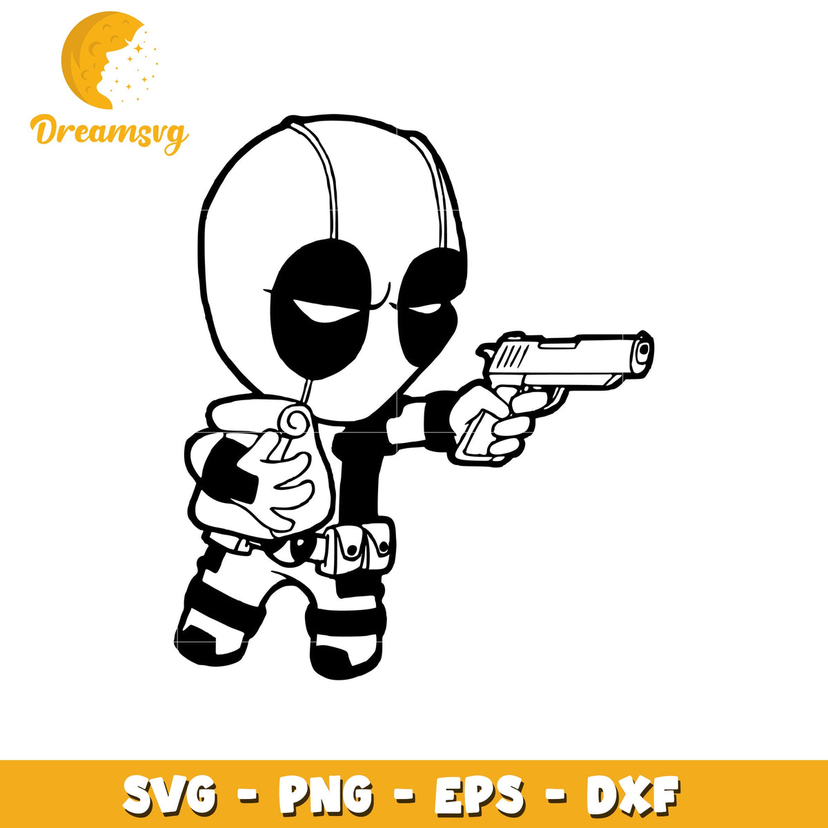 Deadpool SVG Cut File Gun