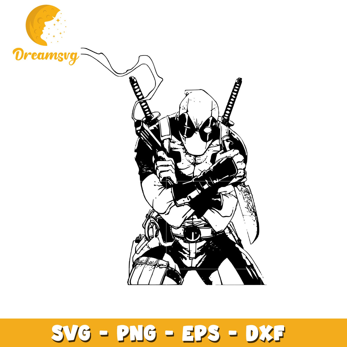 Deadpool SVG Design for T-Shirts and Crafts Creative Use
