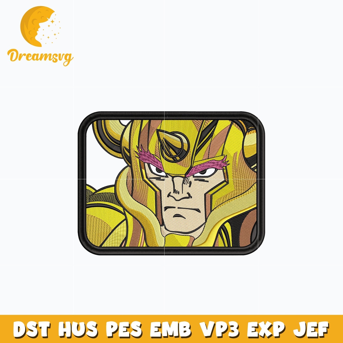 Saint Seiya face embroidery design