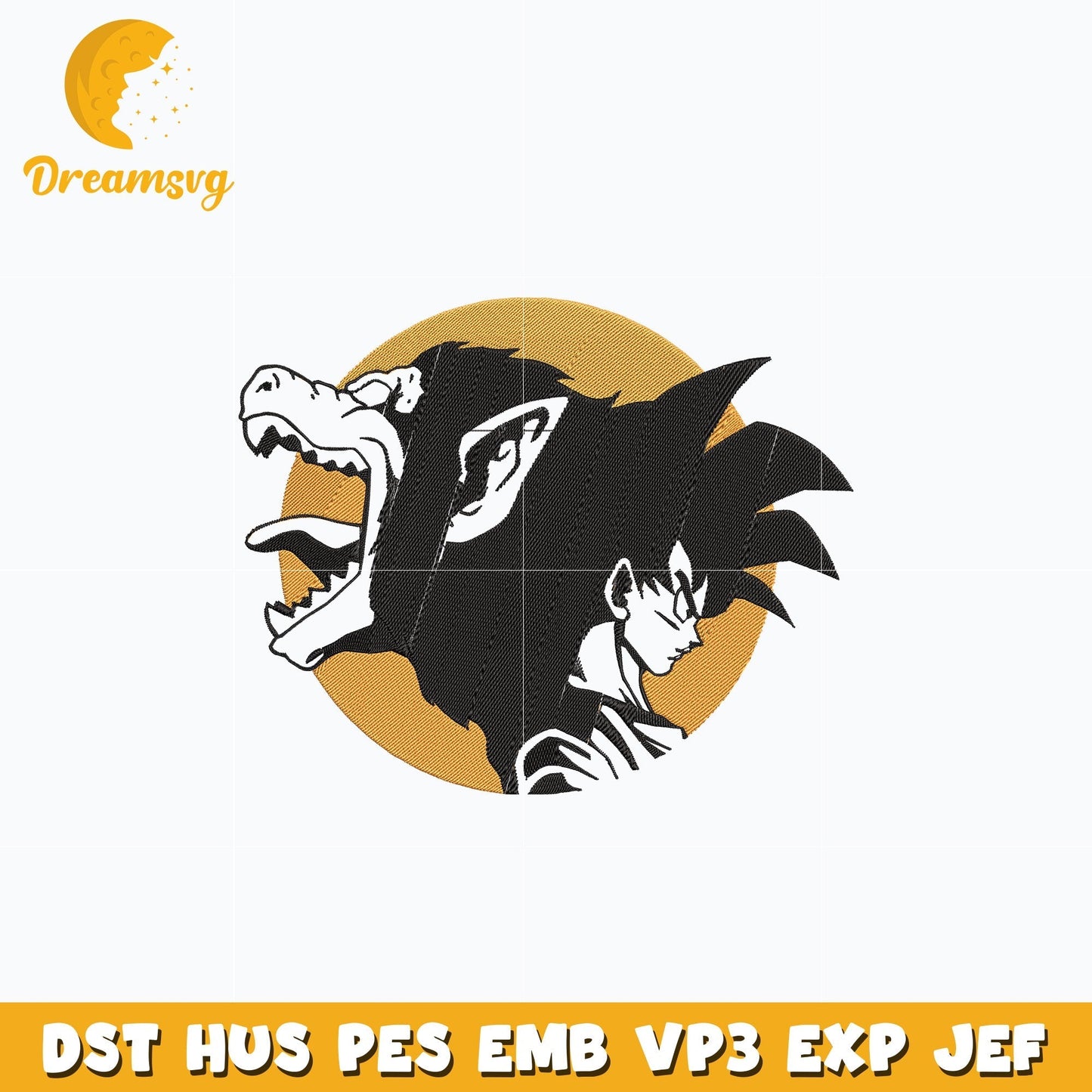 Ozaru Goku vs Goku embroidery design