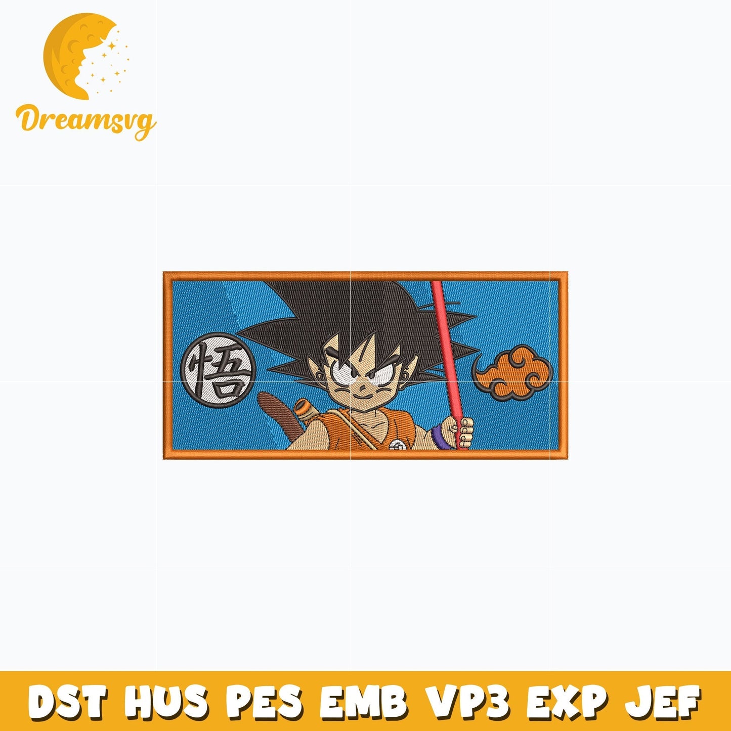 Goku kid embroidery design