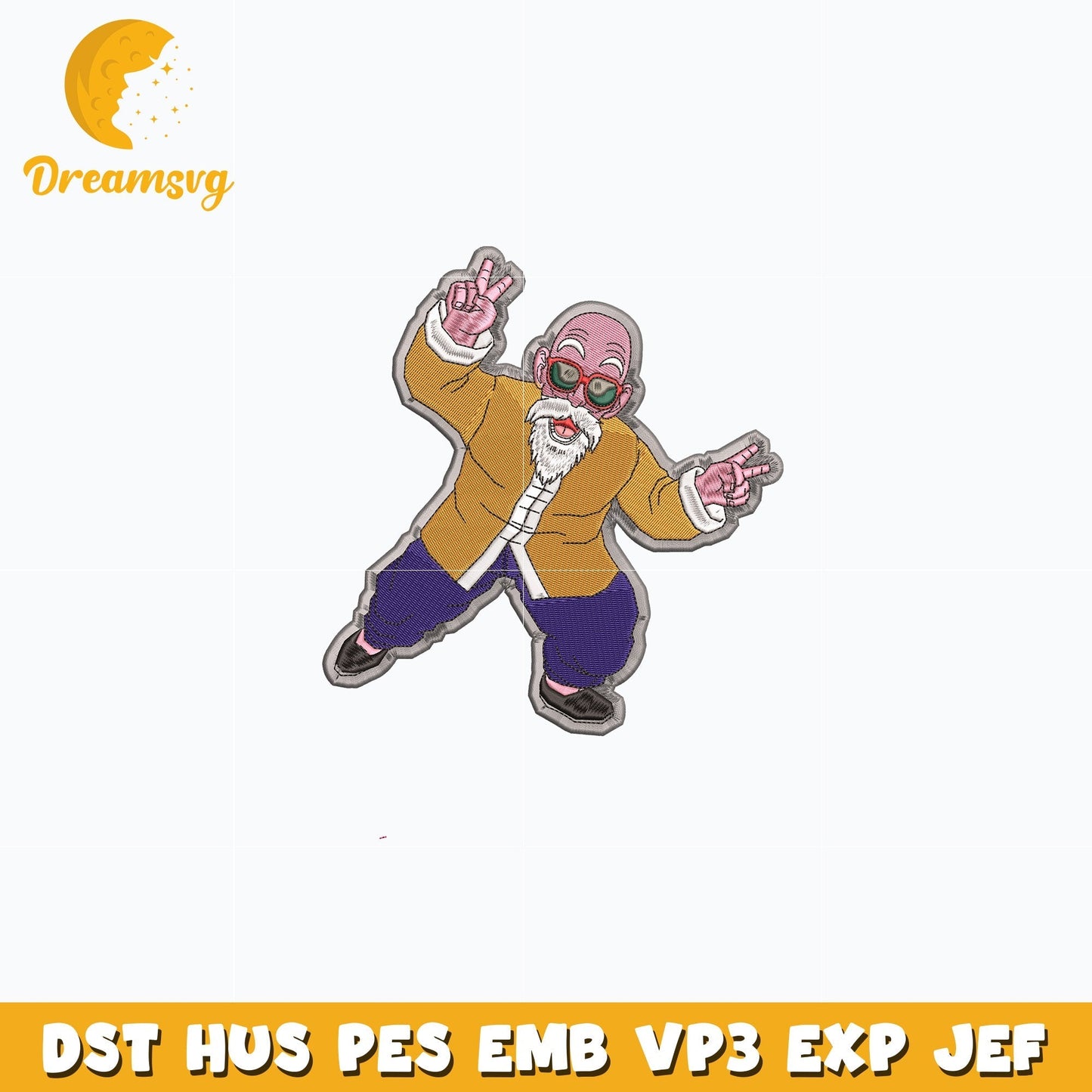 Master Roshi funny embroidery design