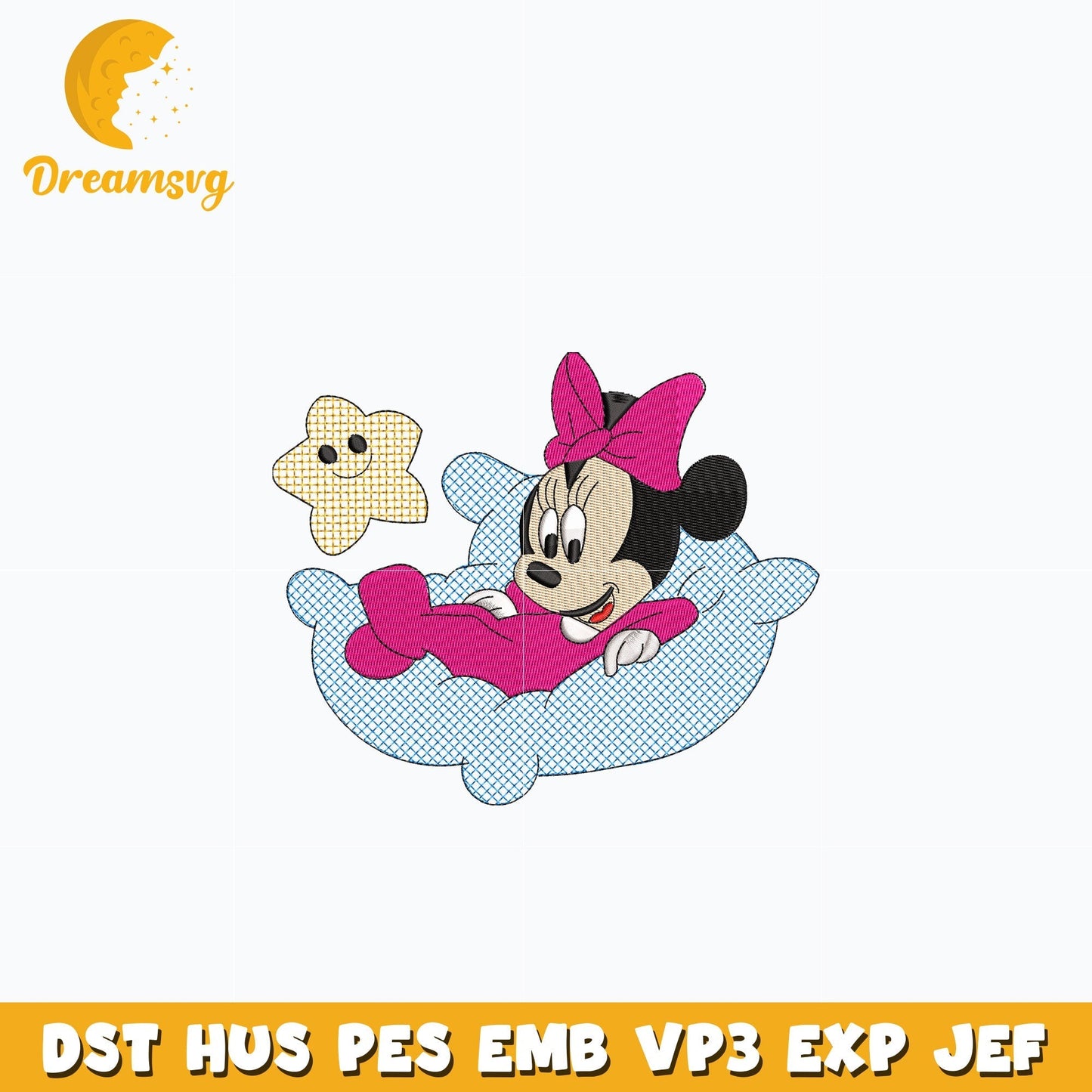 Minnie Mouse baby cartoon embroidery design