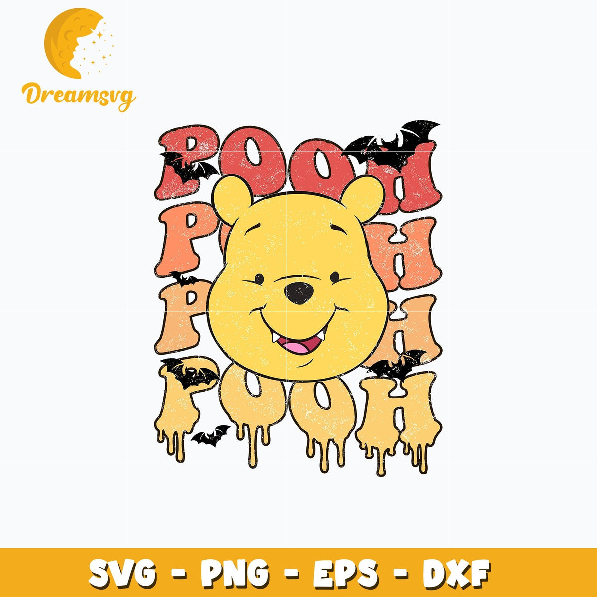 Pooh head halloween design svg