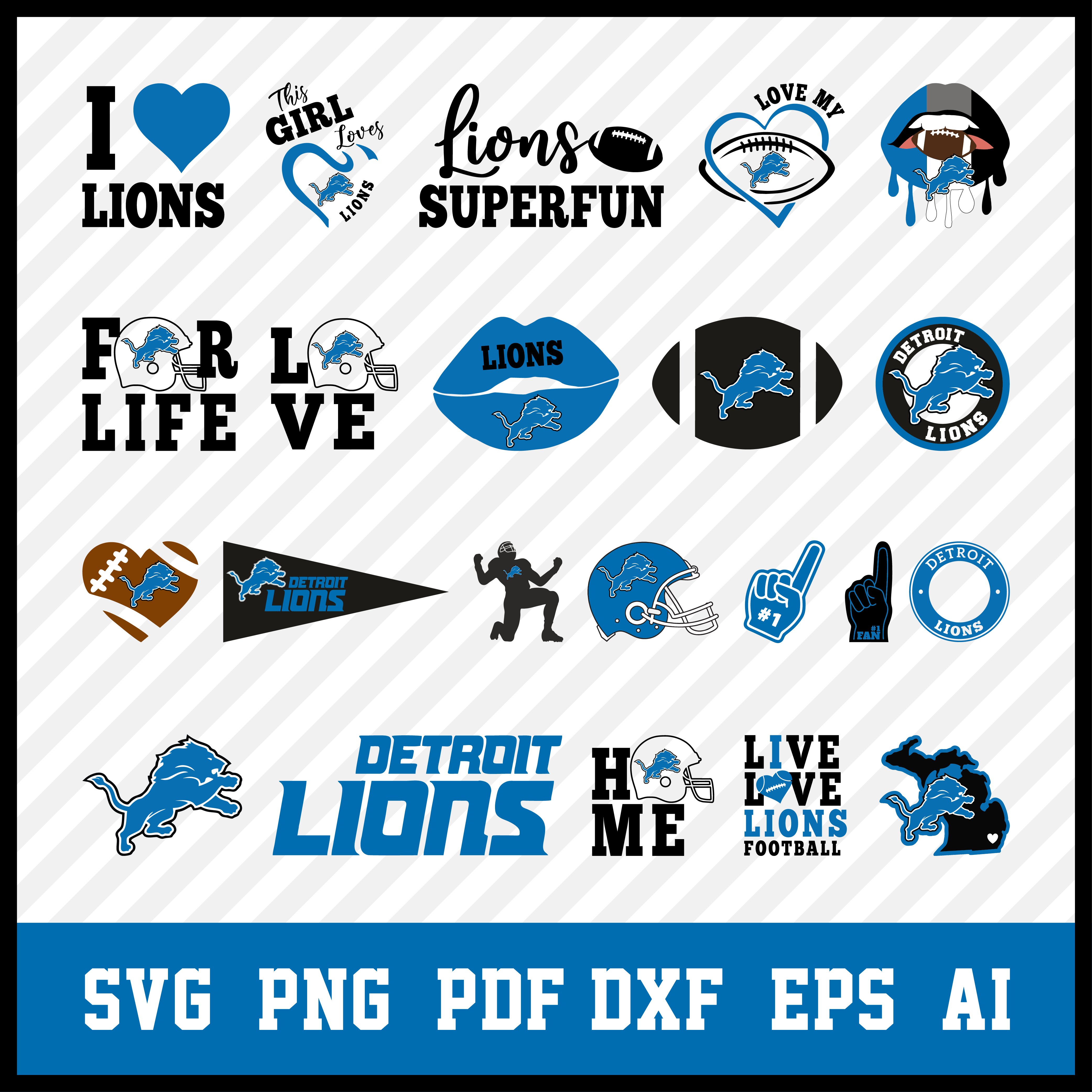 Detroit Lions Svg Logo, Detroit Lions Png Logo, NFL Lions Clipart