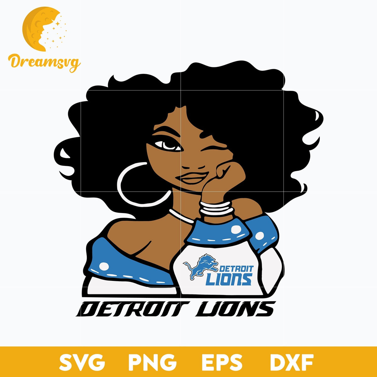 Detroit Lions Girl Nfl Svg, Detroit Lions Svg, Sport Svg, Nfl Svg, Png, Dxf, Eps Digital File.