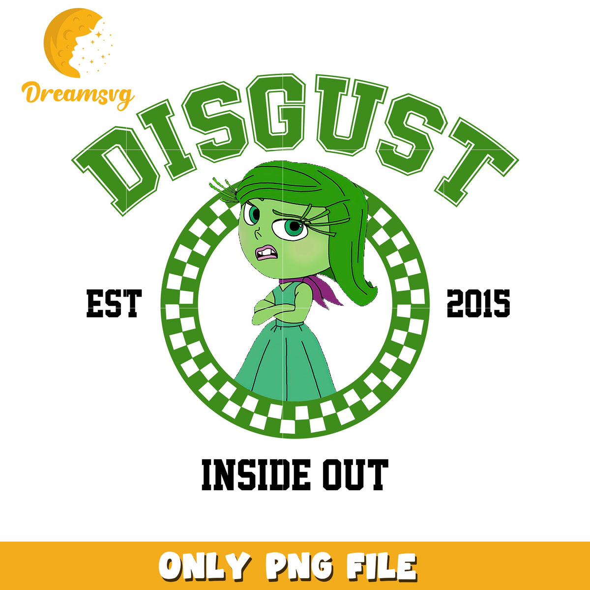 Disgust Character PNG File from Inside Out Movie 2015