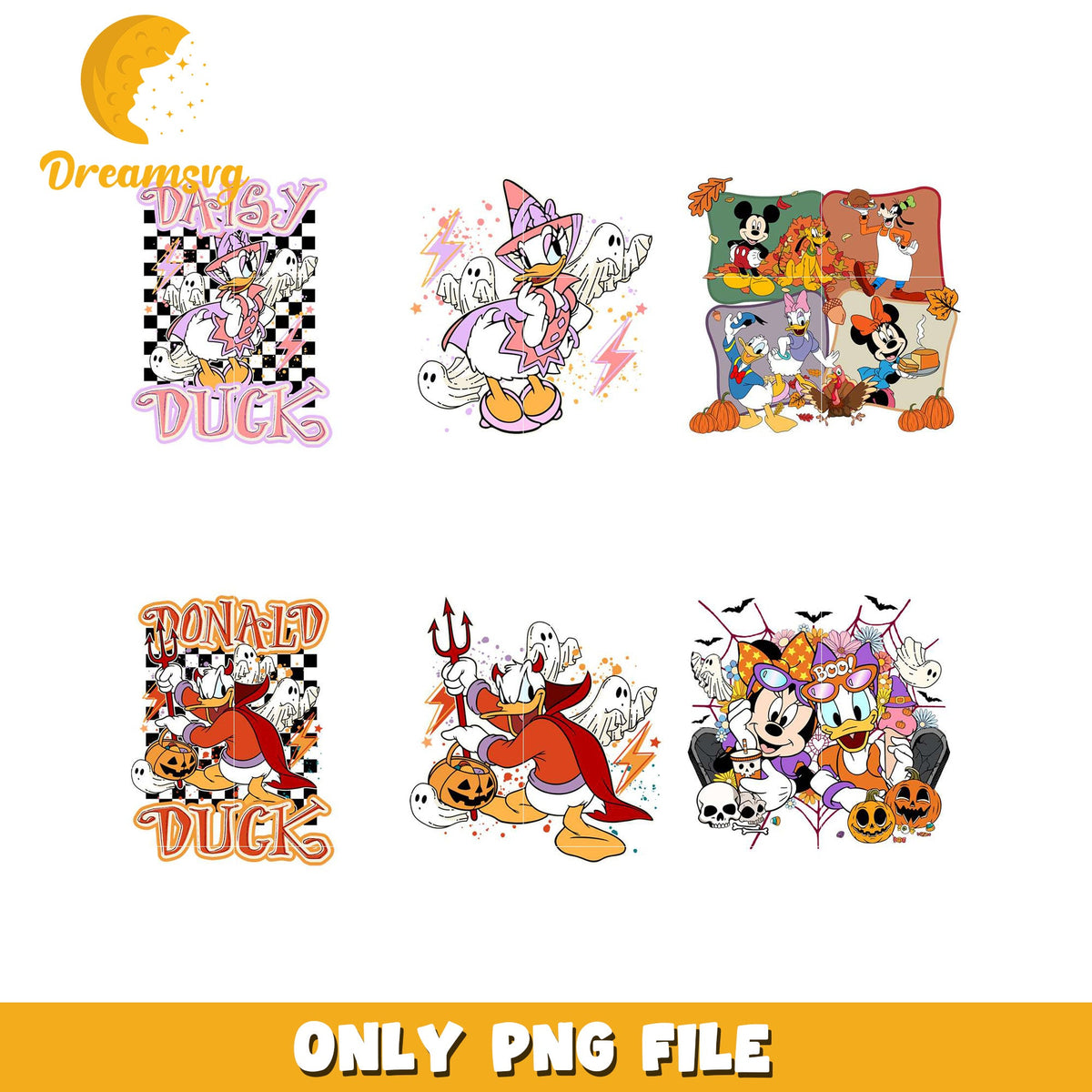 Disney Duck Halloween PNG Bundle for Crafts and Projects