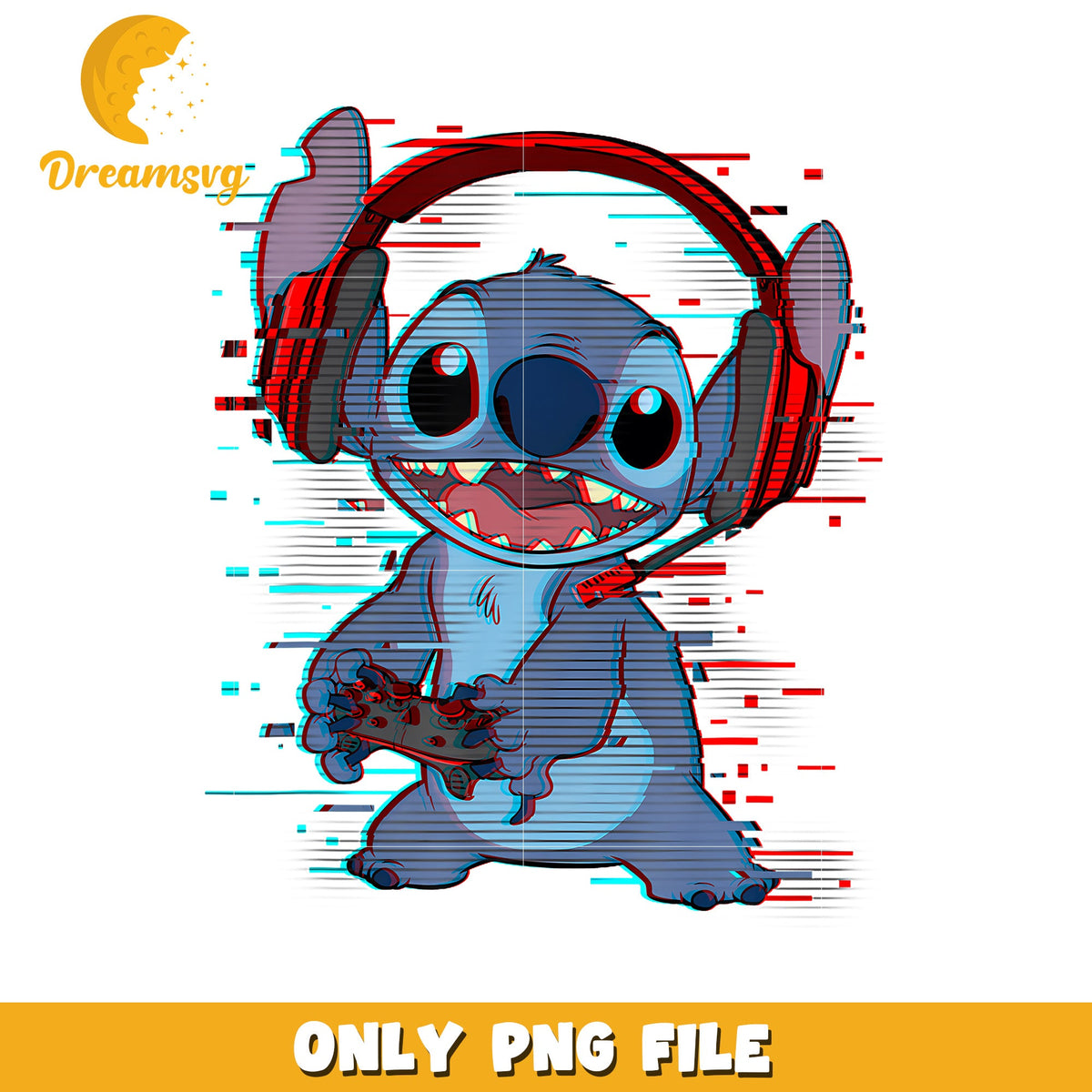 Disney Lilo Stitch Gamer Glitch Headset And Controller T-Shirt