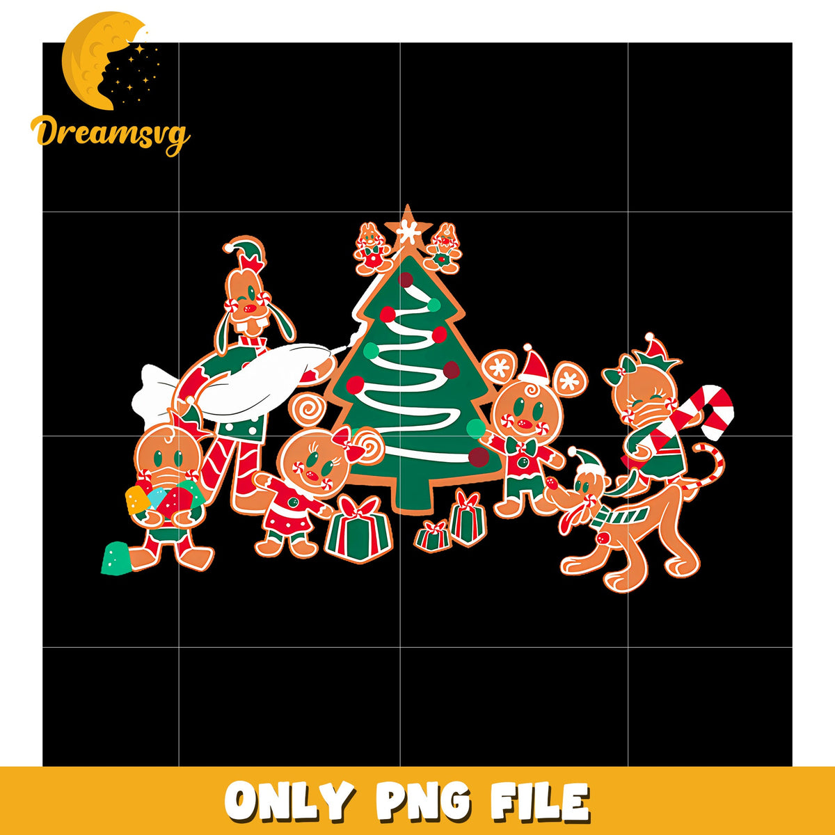Disney Mickey Pals Gingerbread png, hilarious quotes png, christmas tree png