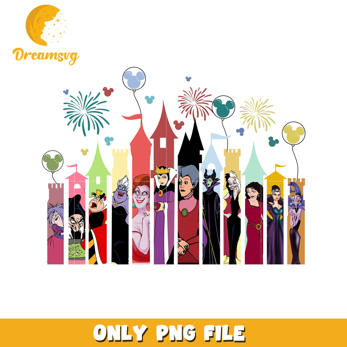 Disney Villains Castle PNG File for Celebration Decor