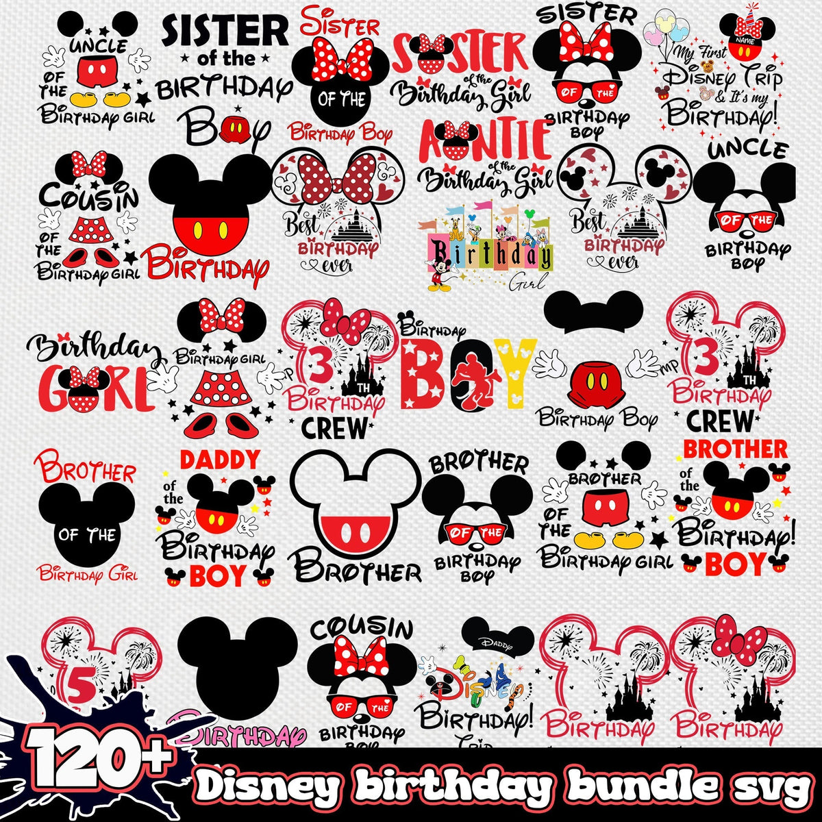 Disney birthday 2024 bundle svg