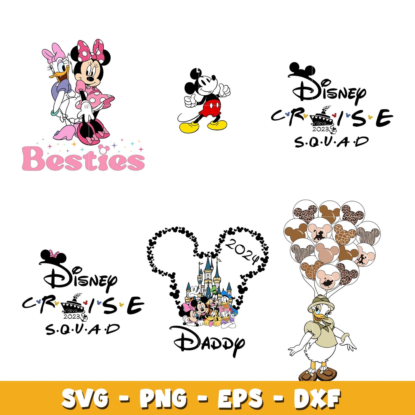 Disney friends squad bundle svg, Disney cartoon svg, Digital download
